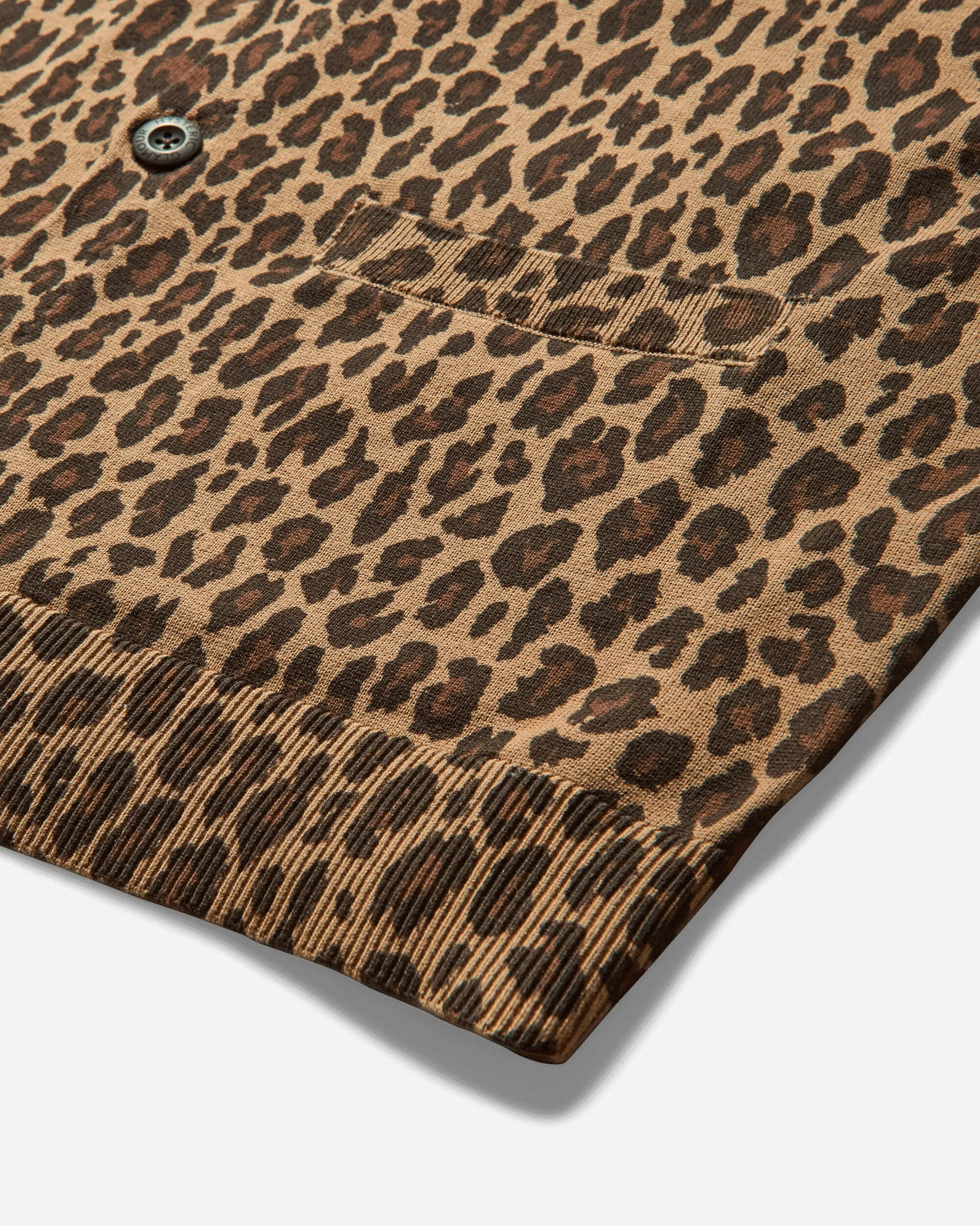 Men's Leopard Pattern Cardigan Beige