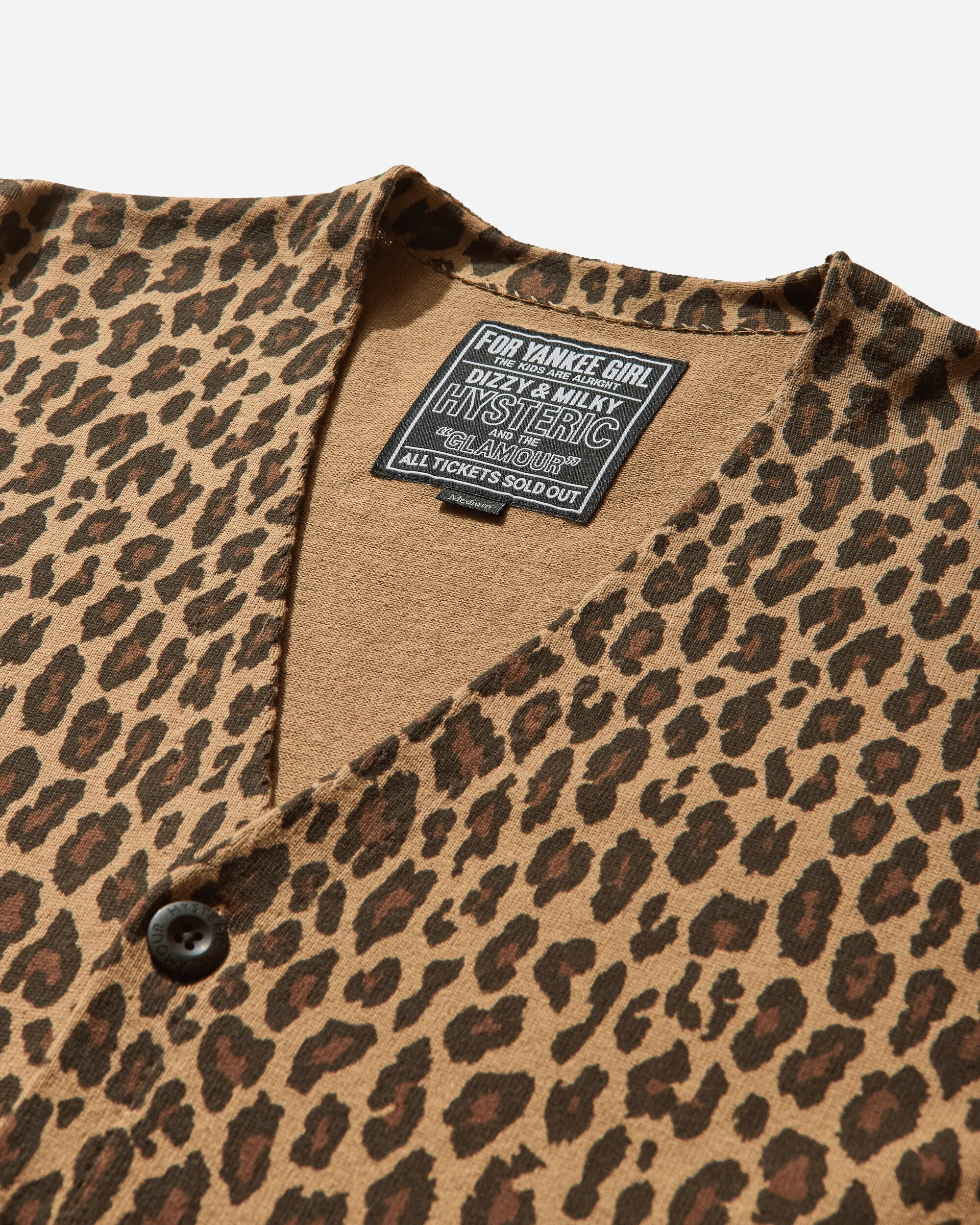 Men's Leopard Pattern Cardigan Beige