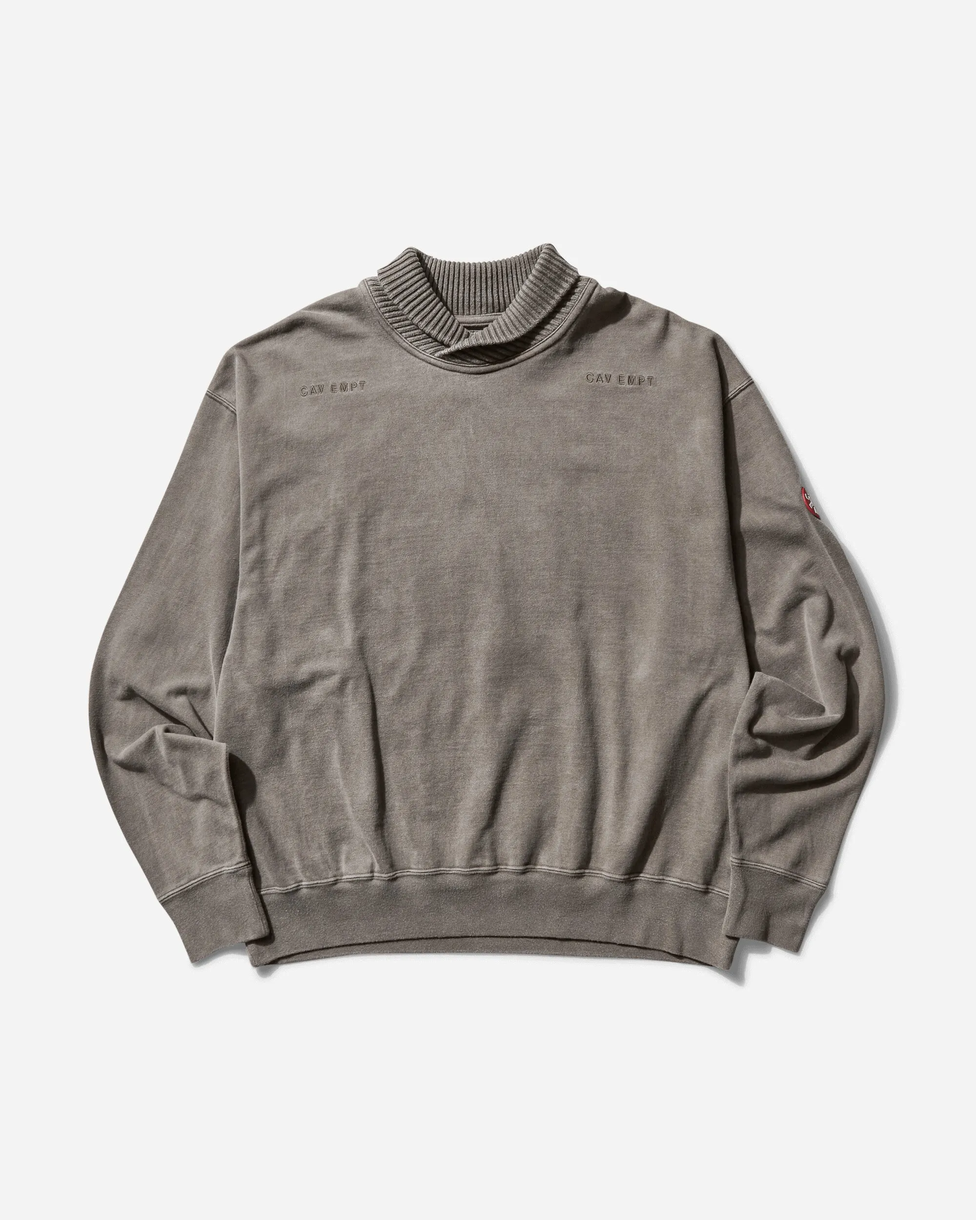 Men's Overdye Overlap Light Crewneck Sweatshirt Brown