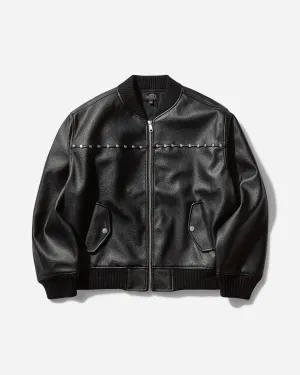 Men's Studded Bomber Jacket Black