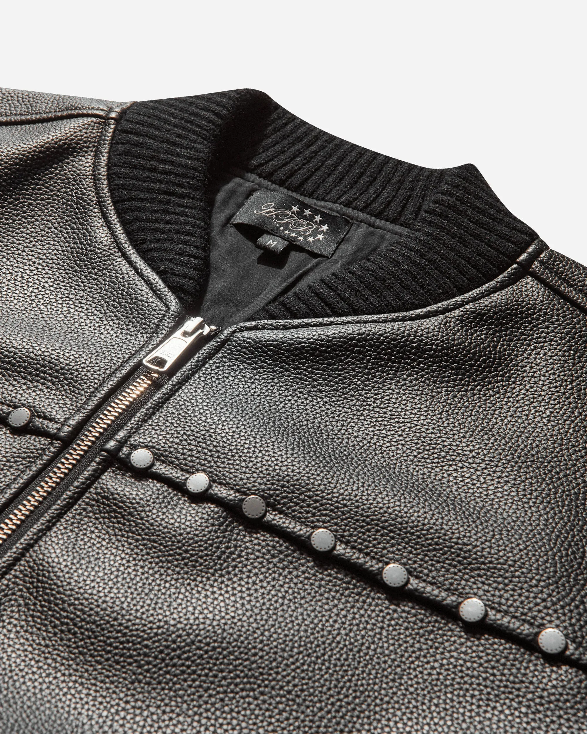 Men's Studded Bomber Jacket Black