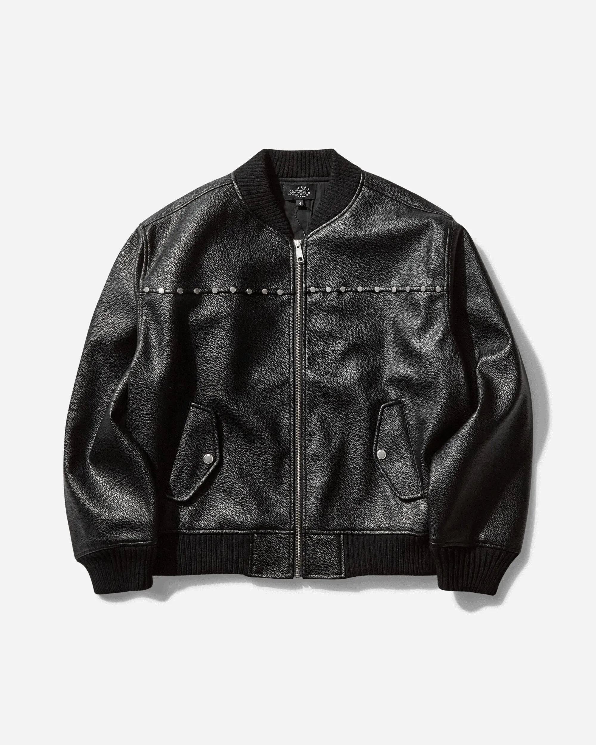 Men's Studded Bomber Jacket Black