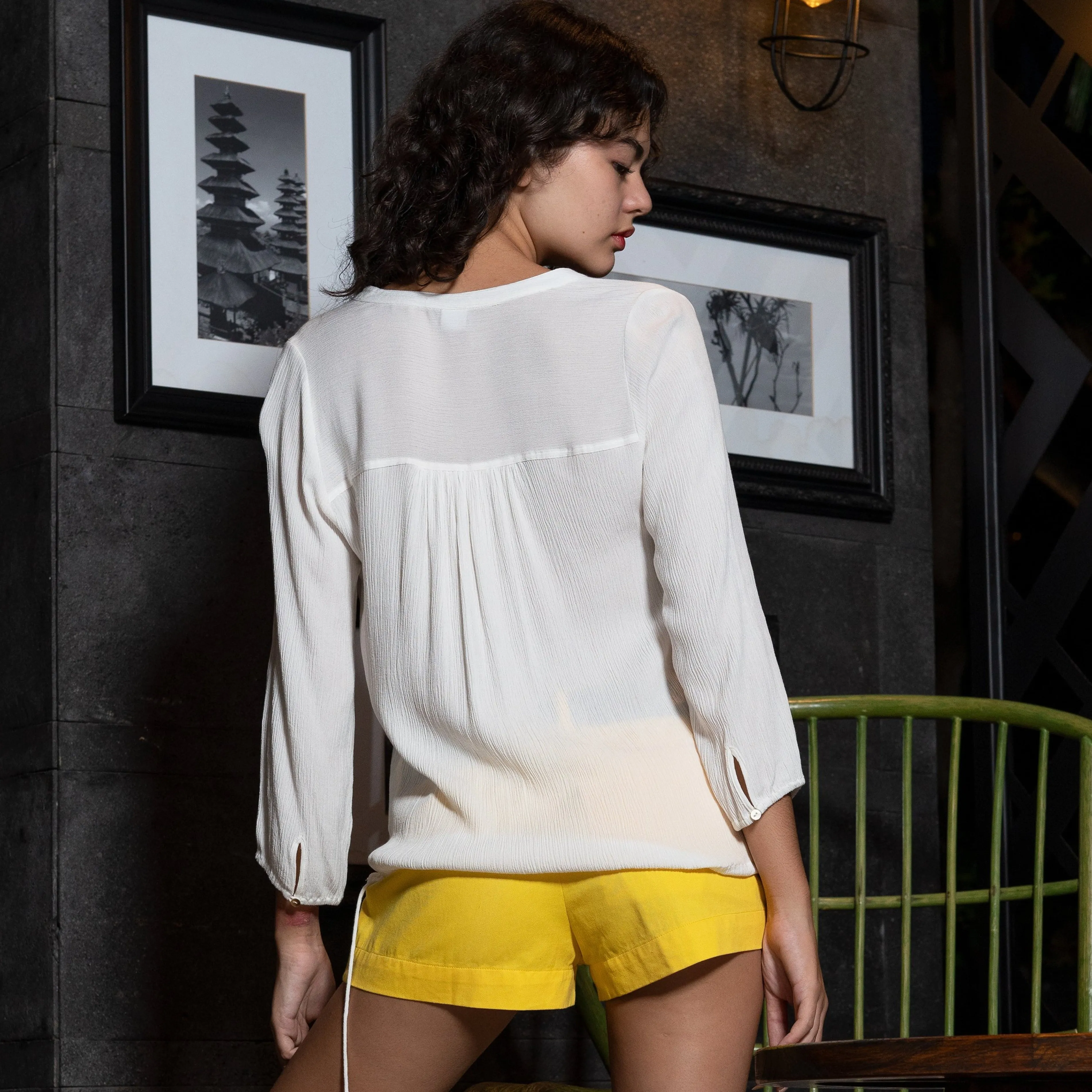 MINI BERMUDA - Cotton Twill | Bright Yellow