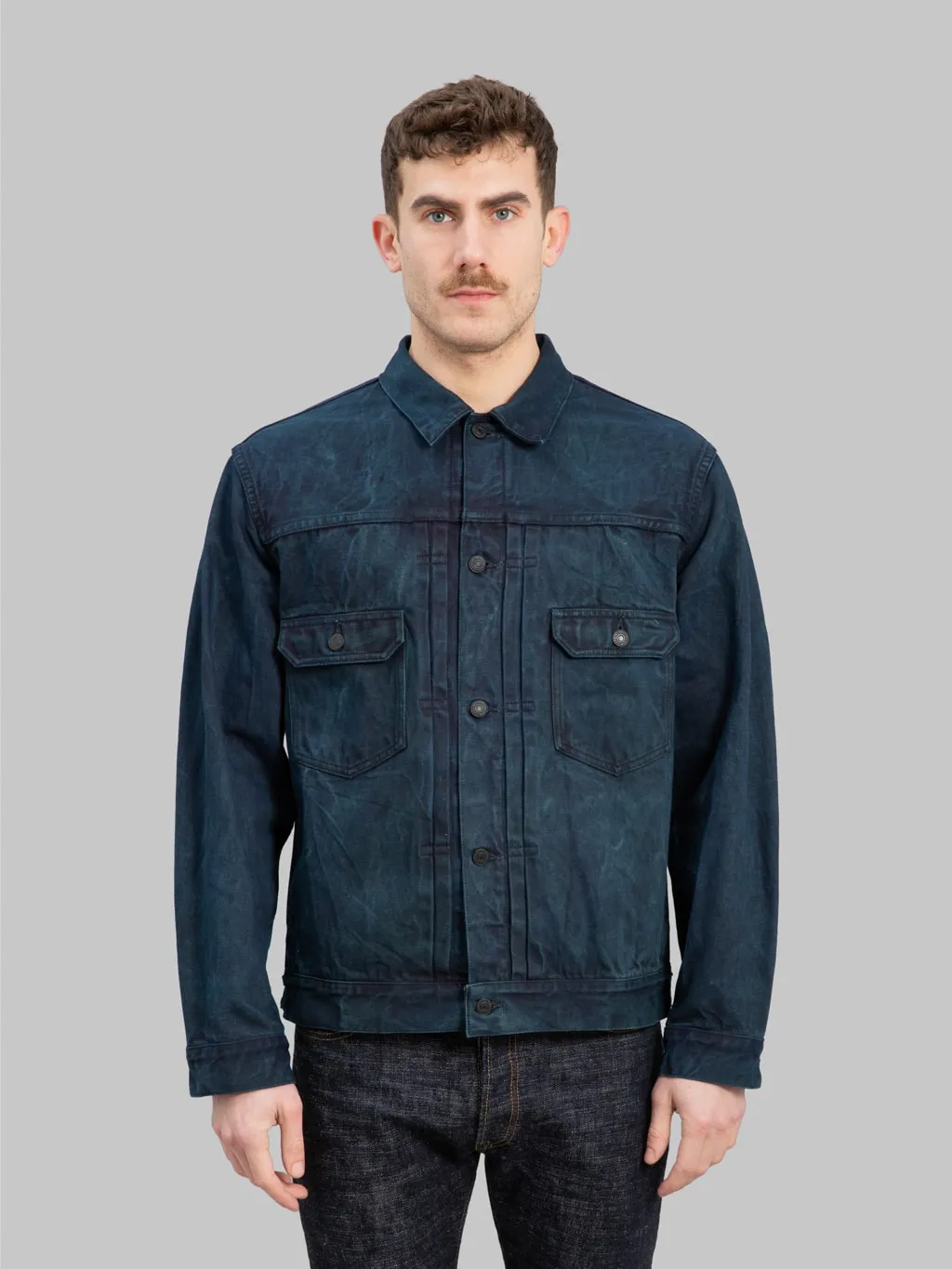 Momotaro MXGJ10024A Mud & Natural Indigo Dyed Type II Denim Jacket