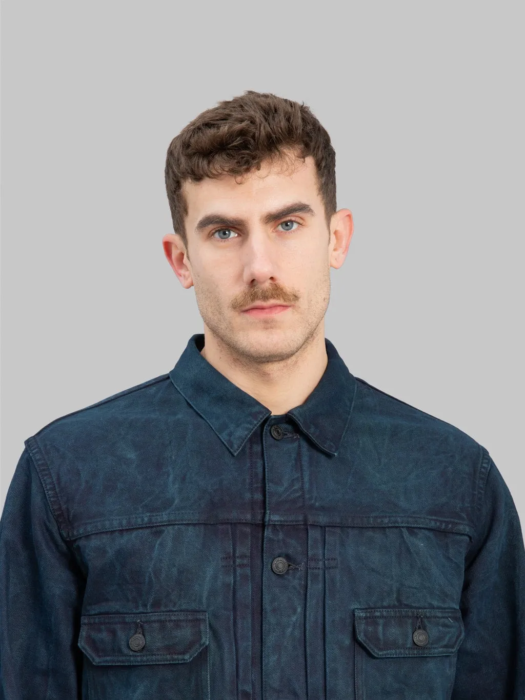 Momotaro MXGJ10024A Mud & Natural Indigo Dyed Type II Denim Jacket