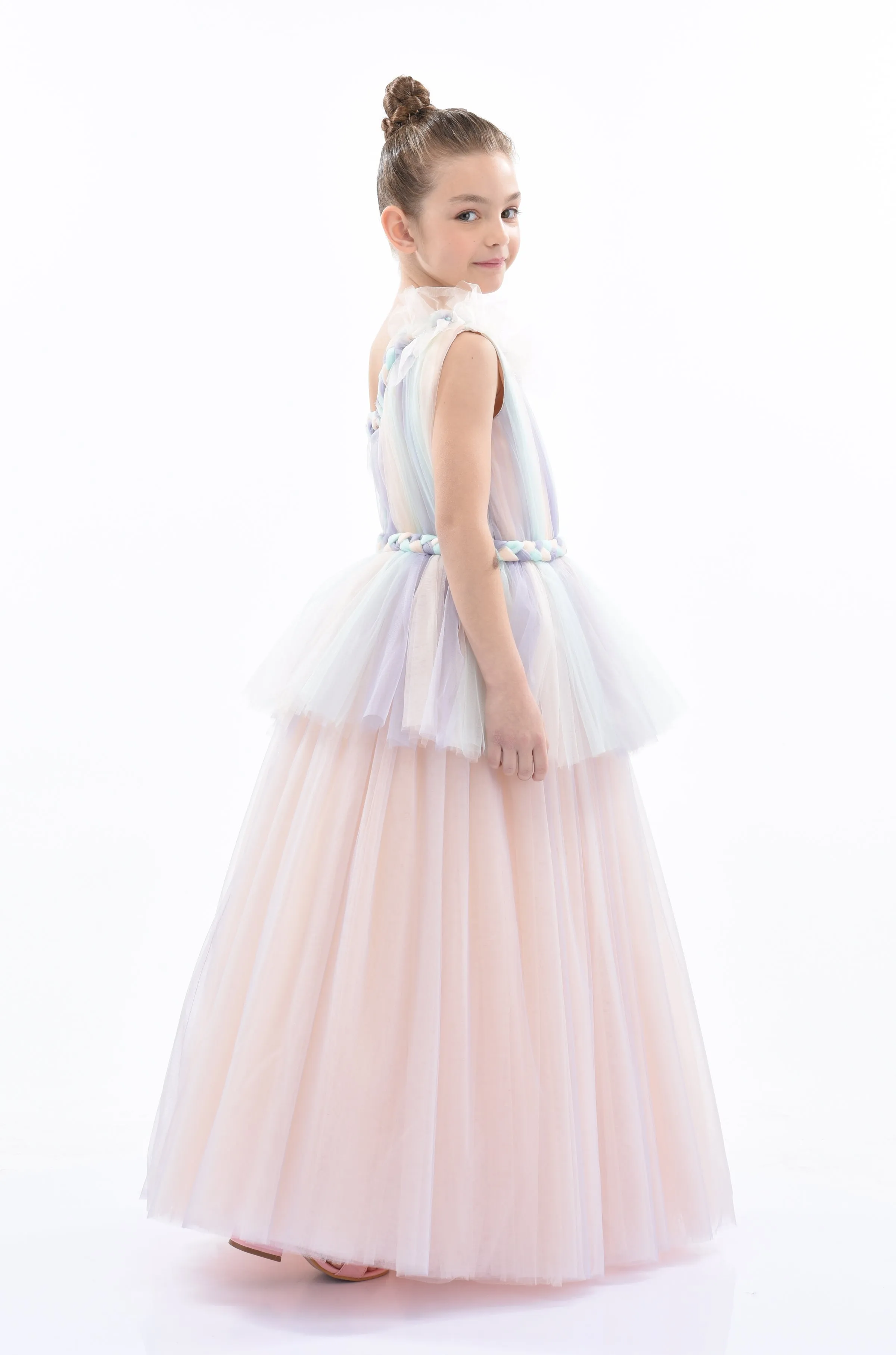 Multicolor Apollo Iridescent Tulle Gown