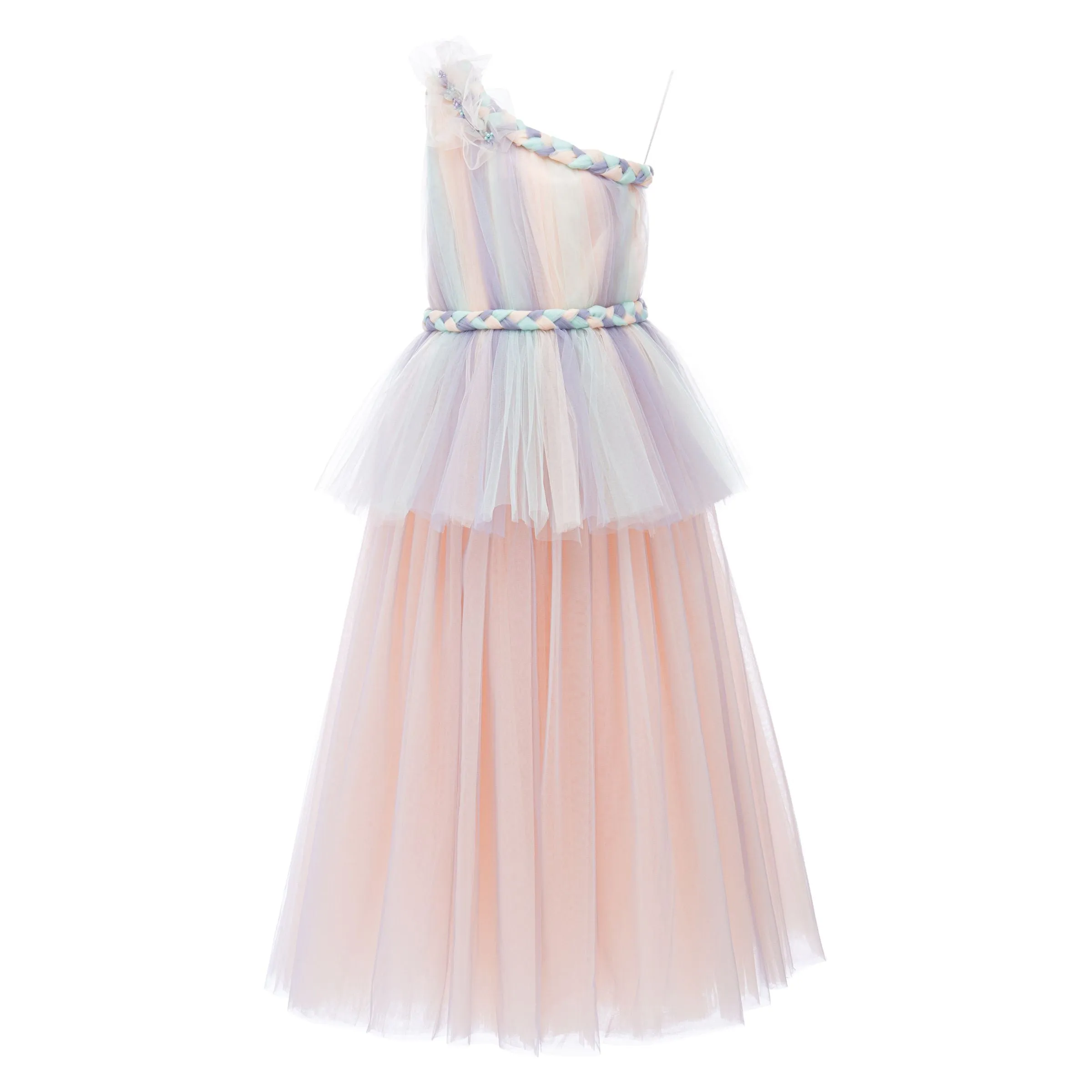 Multicolor Apollo Iridescent Tulle Gown