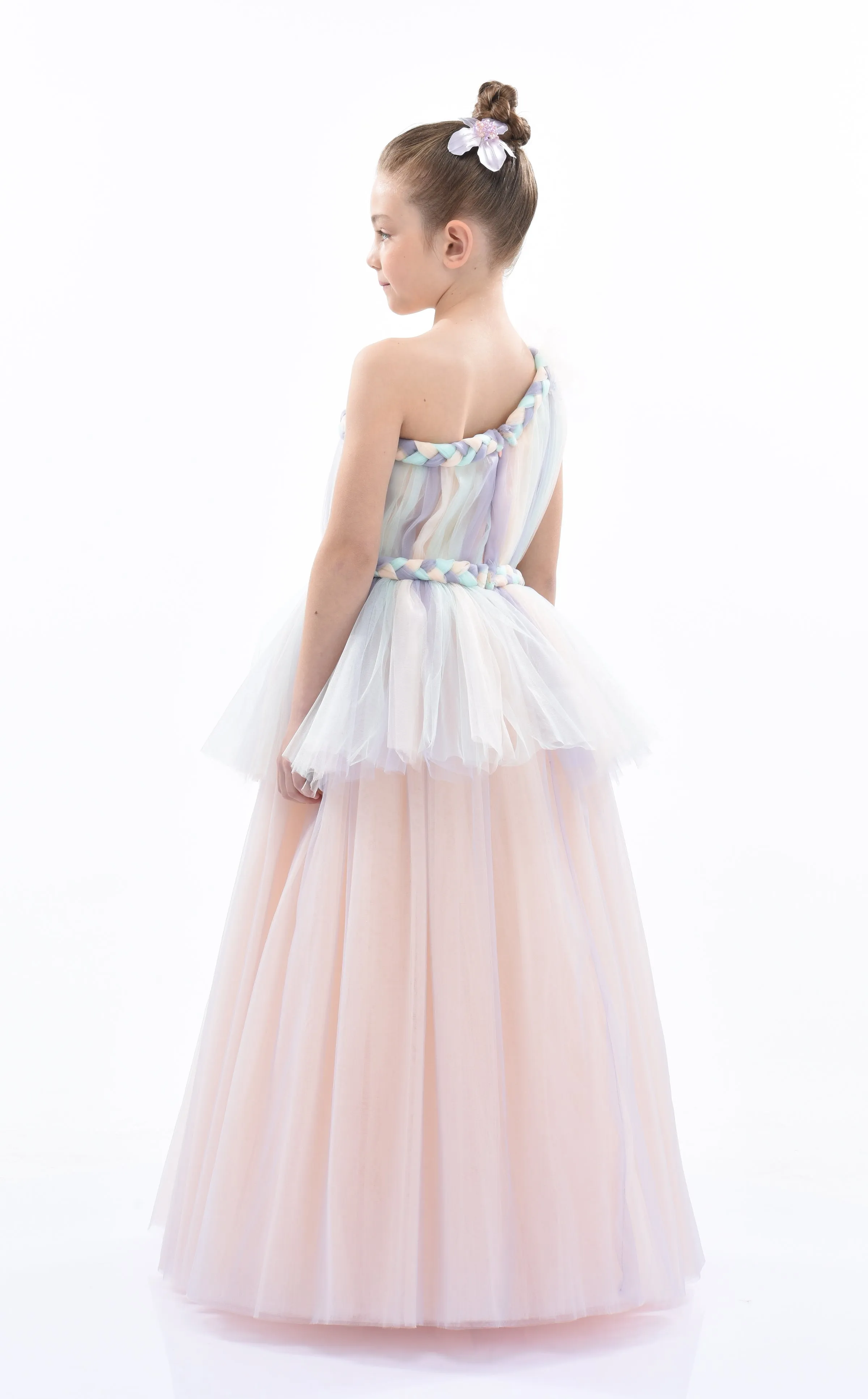 Multicolor Apollo Iridescent Tulle Gown