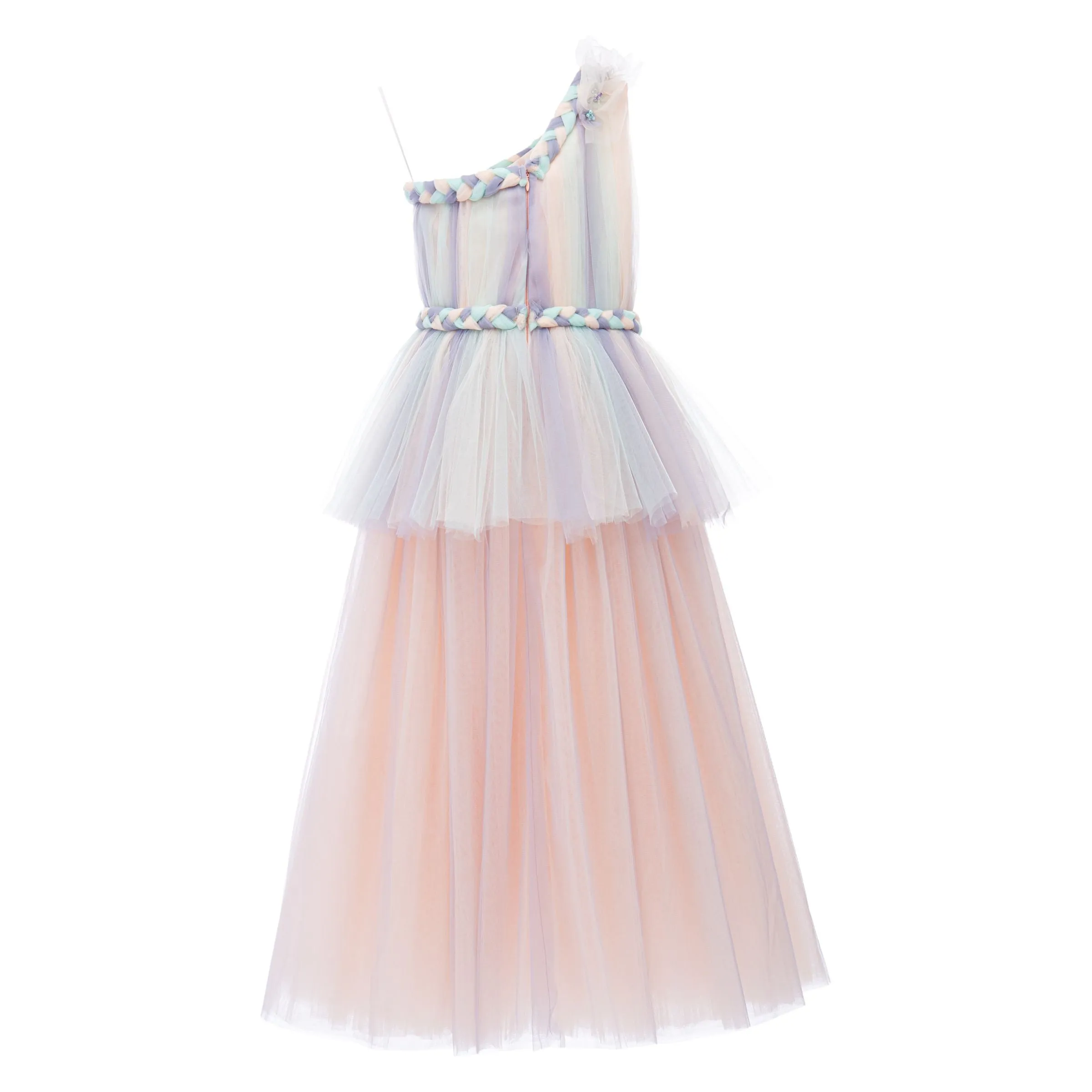 Multicolor Apollo Iridescent Tulle Gown