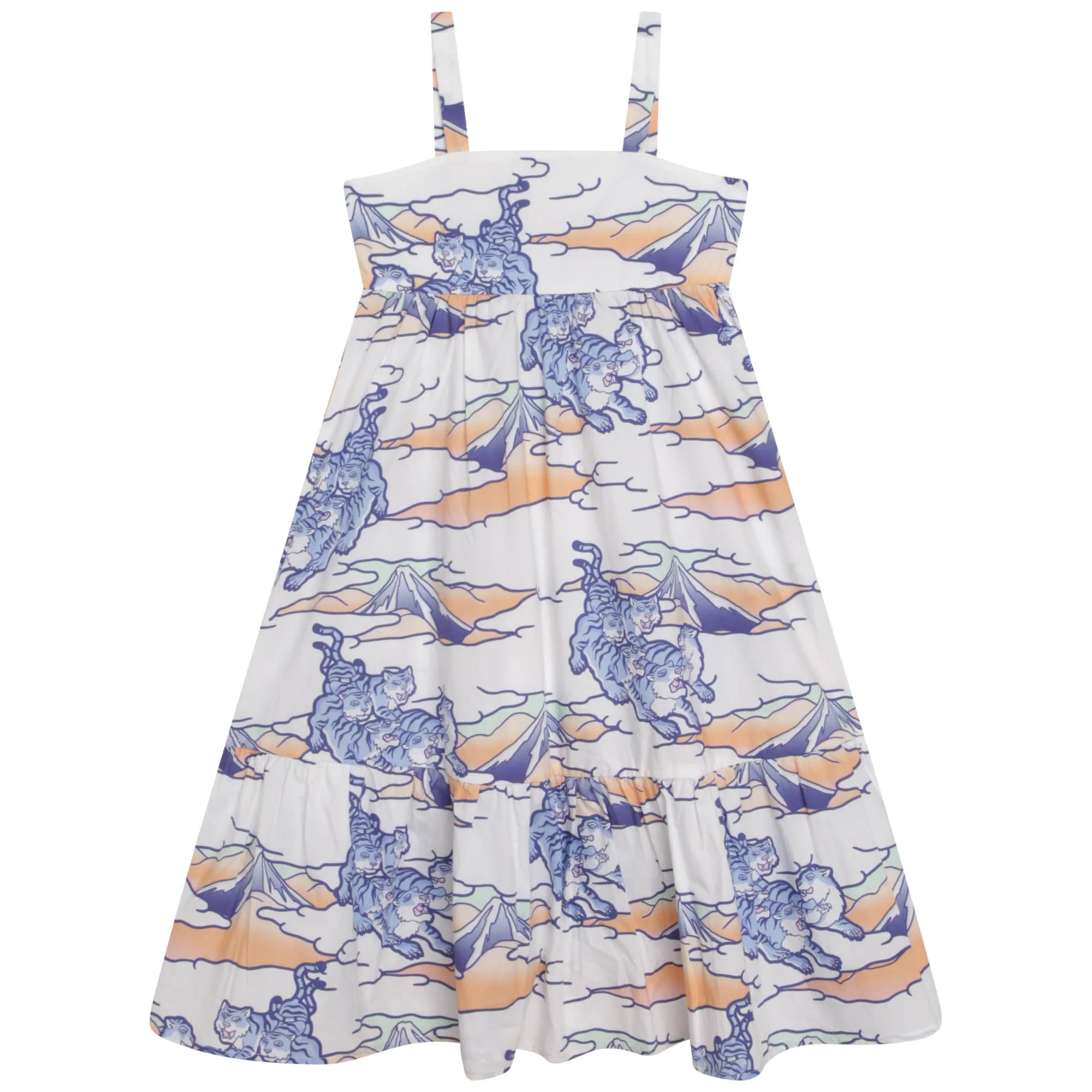 Multicolor Cotton Poplin Logo dress