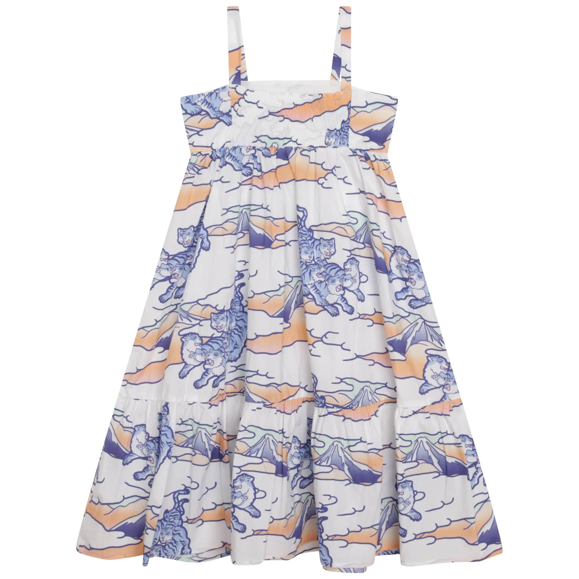 Multicolor Cotton Poplin Logo dress
