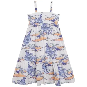 Multicolor Cotton Poplin Logo dress