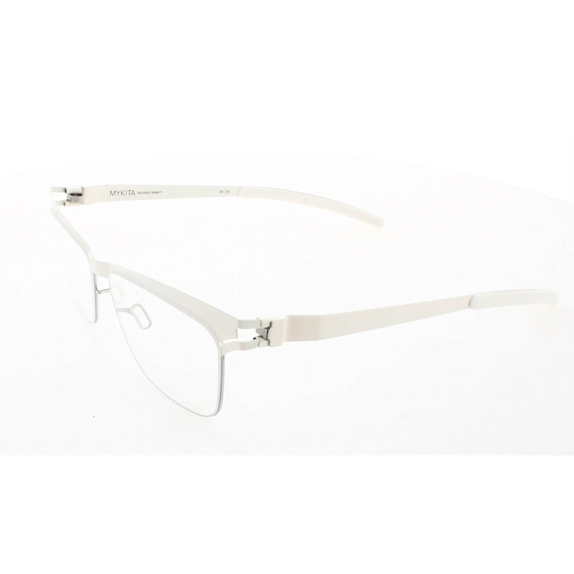 Mykita Unisex Eyeglasses - Silver Off White Frame | DECADES-RUBI-SILVER-OFF-WHITE