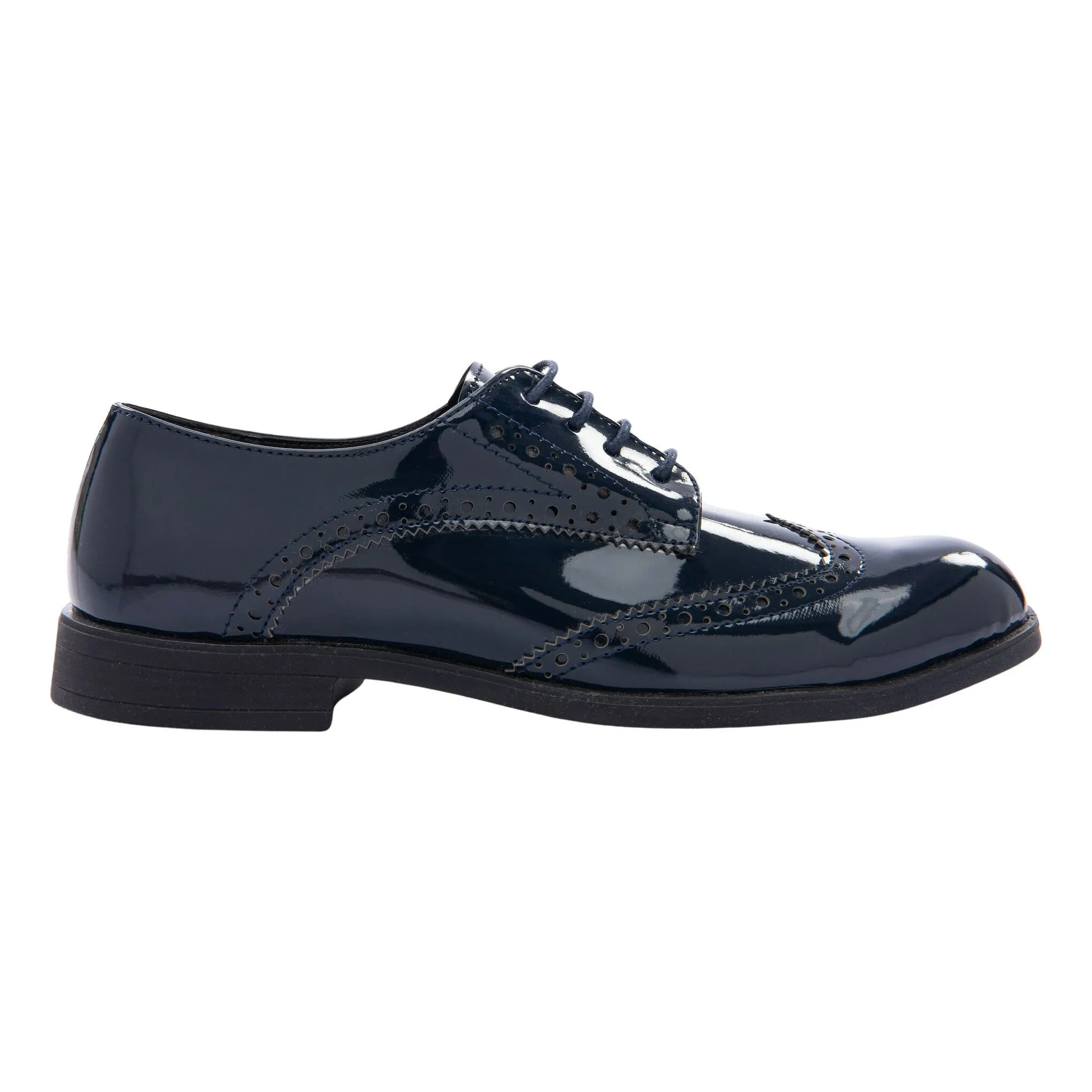 Navy Patent Brogue Dress Shoes
