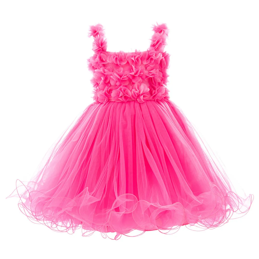 Neon Pink Rose Campanula Dress