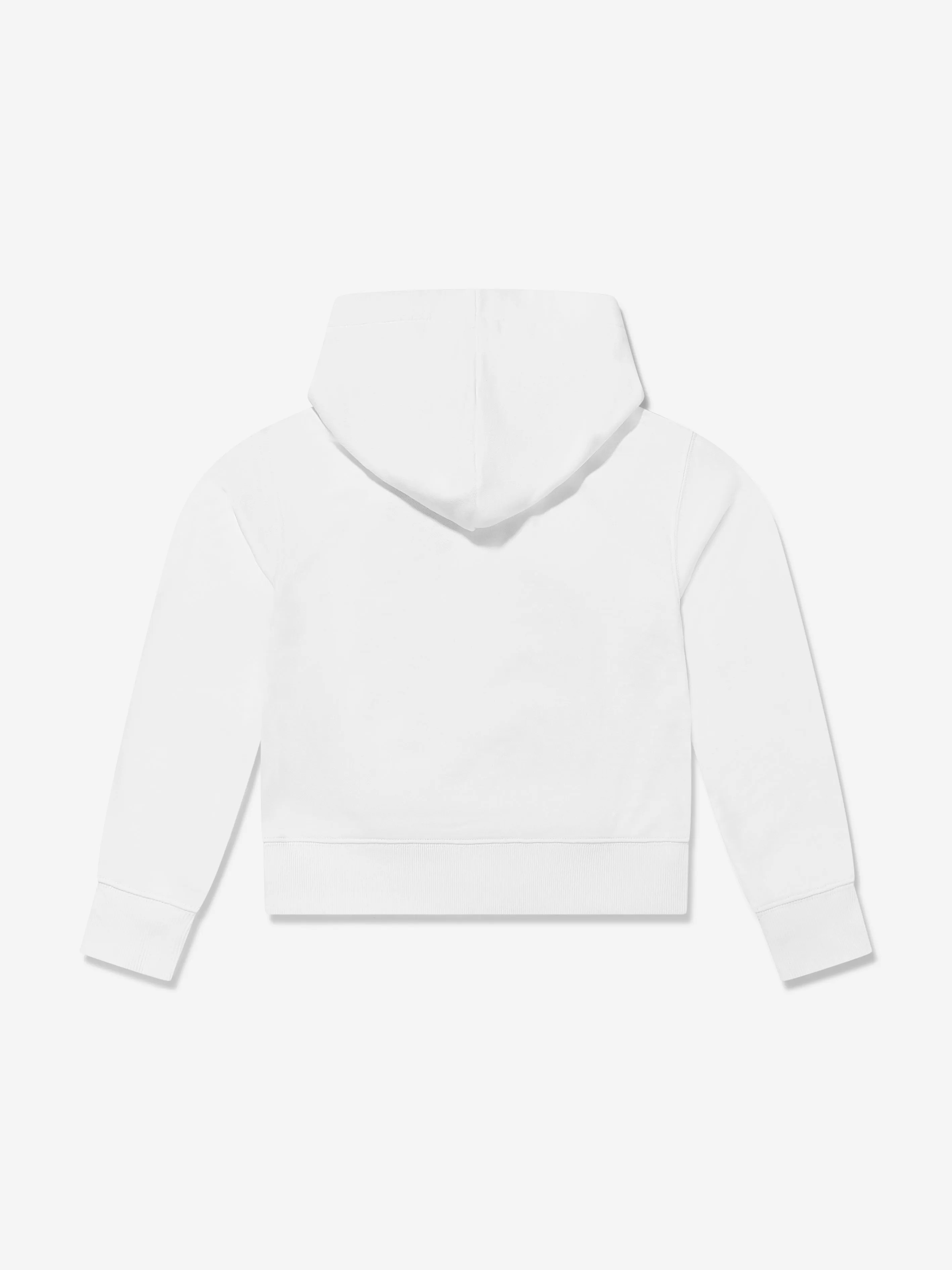 New Balance Girls French Terry Stacked Logo Hoodie in White