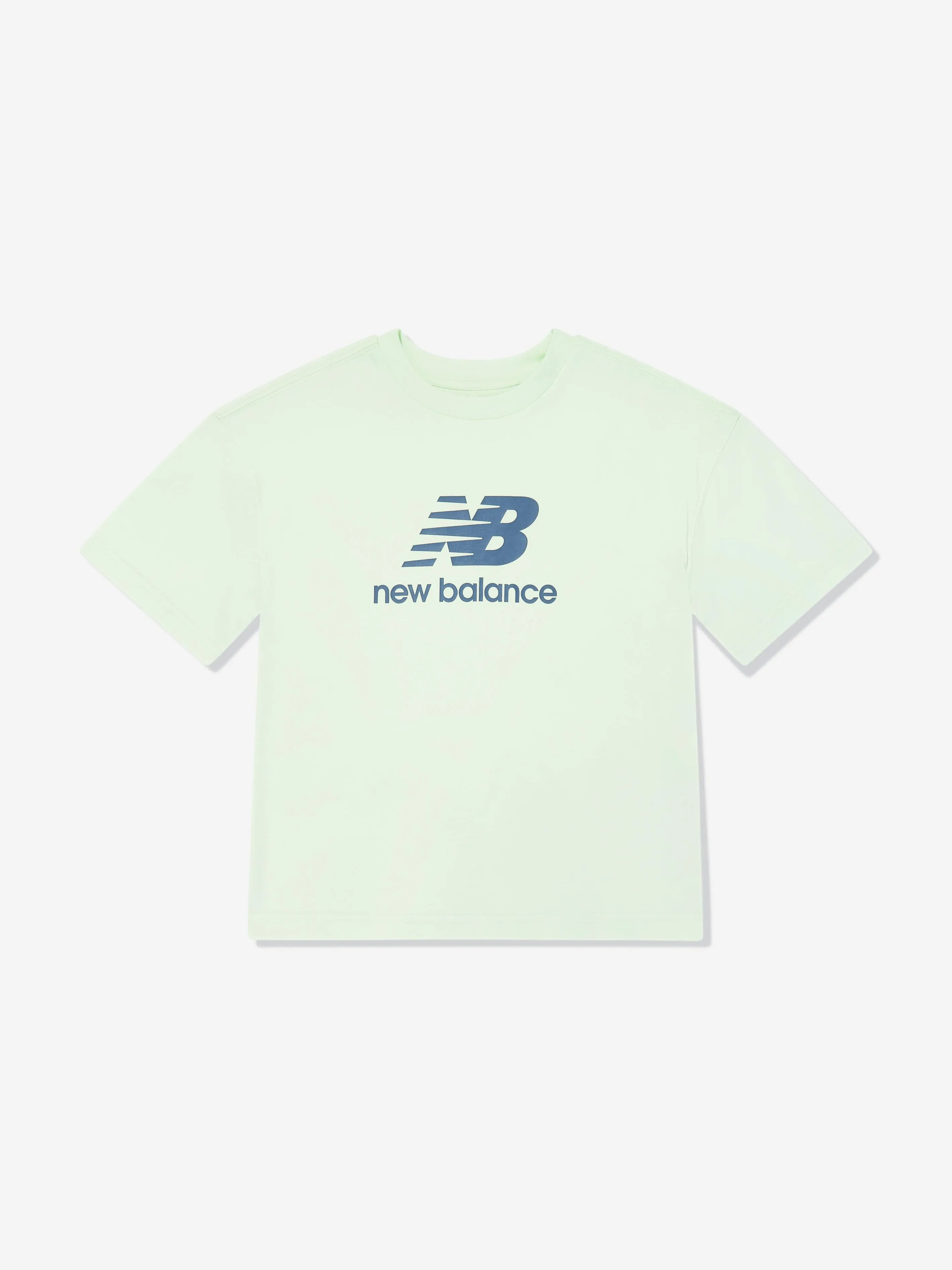 New Balance Girls Stacked Logo T-Shirt and Shorts Set in Green