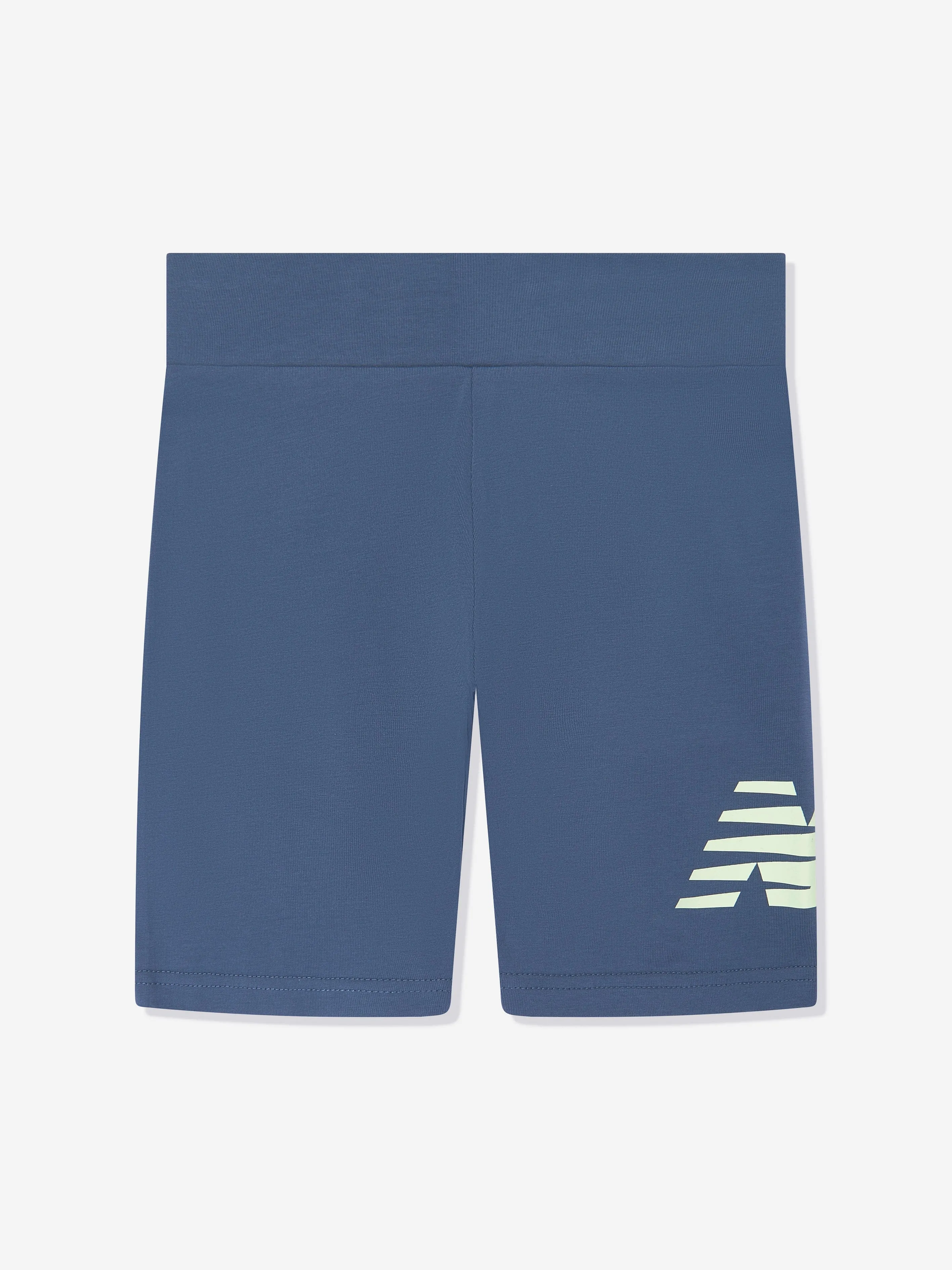 New Balance Girls Stacked Logo T-Shirt and Shorts Set in Green