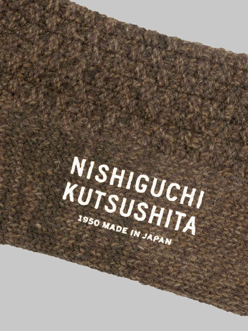 Nishiguchi Kutsushita Wool Cotton Boot Socks Brown