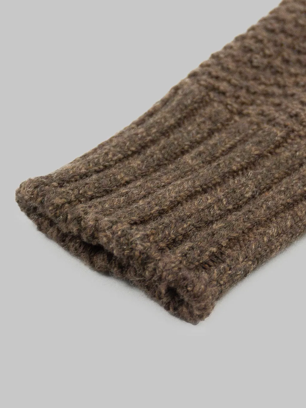 Nishiguchi Kutsushita Wool Cotton Boot Socks Brown