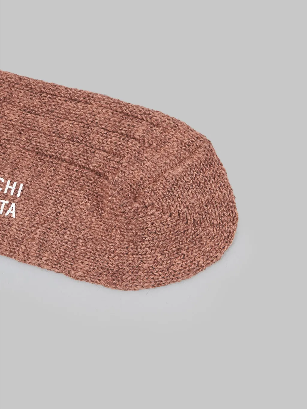 Nishiguchi Kutsushita Wool Cotton Slab Socks Brown
