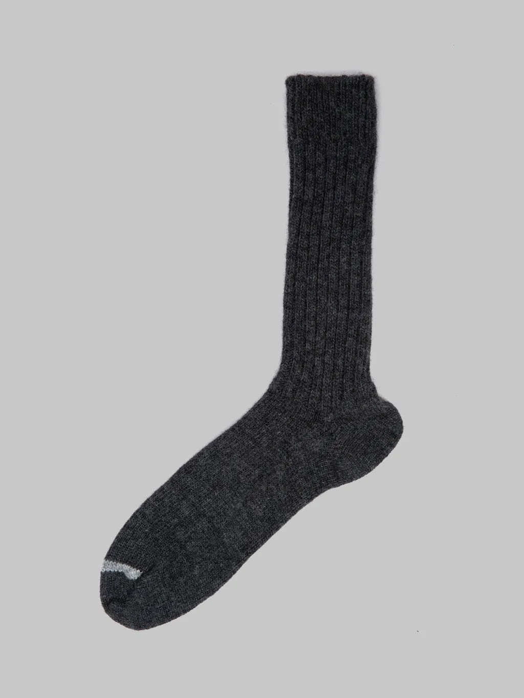 Nishiguchi Kutsushita Wool Ribbed Socks Charcoal