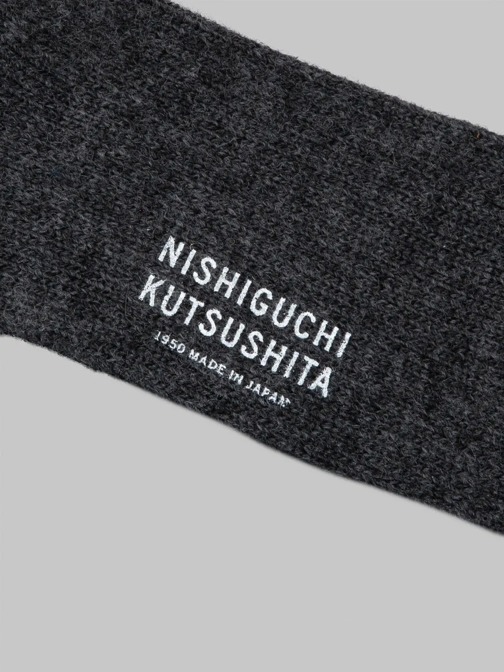 Nishiguchi Kutsushita Wool Ribbed Socks Charcoal