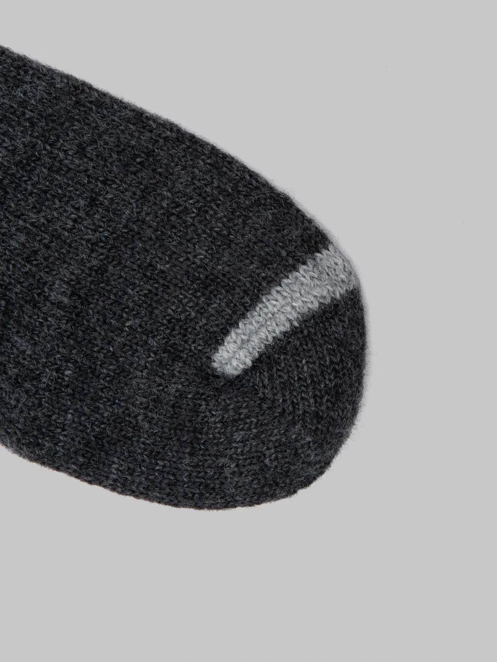 Nishiguchi Kutsushita Wool Ribbed Socks Charcoal