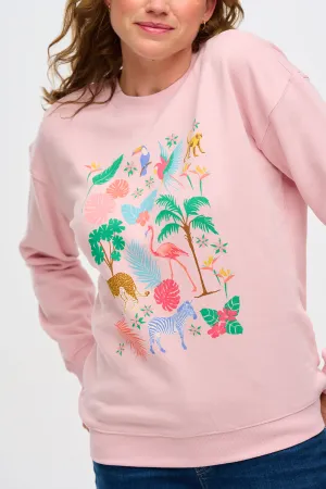 Noah Sweatshirt - Peach. Tropical Safari