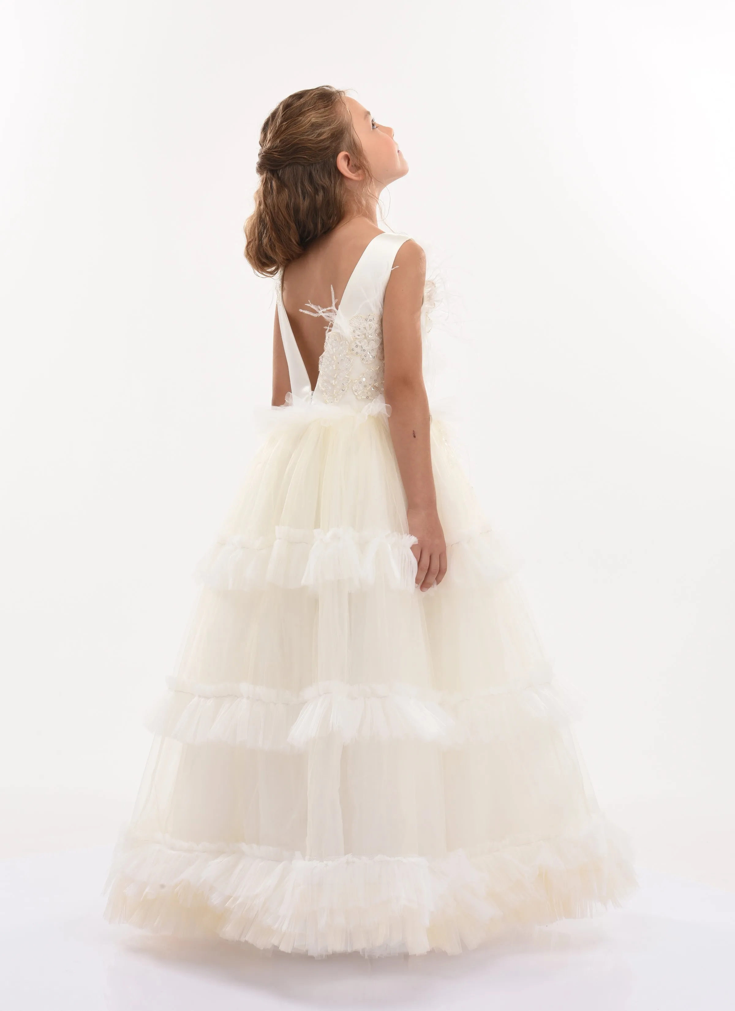 Off White Jasmine Tulle Dress