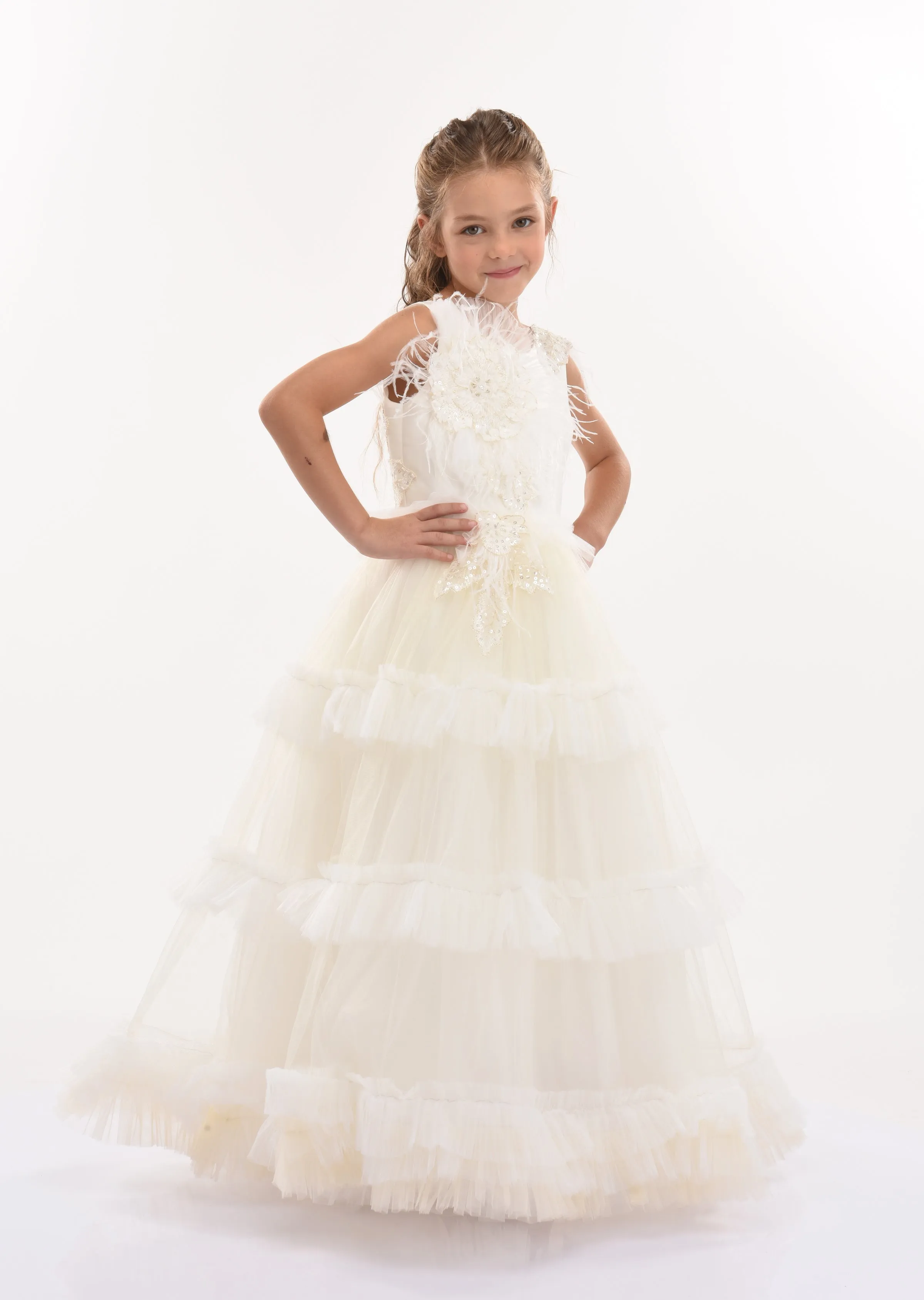 Off White Jasmine Tulle Dress