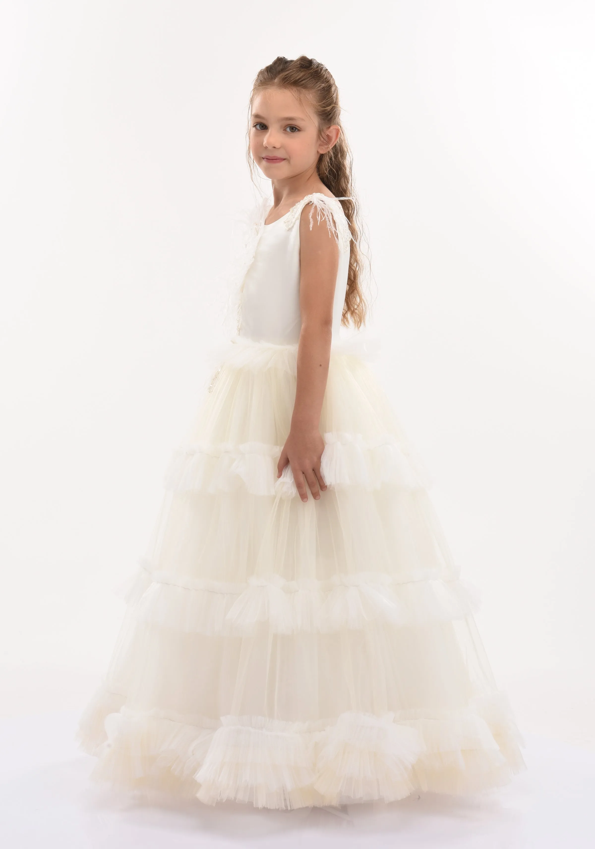 Off White Jasmine Tulle Dress