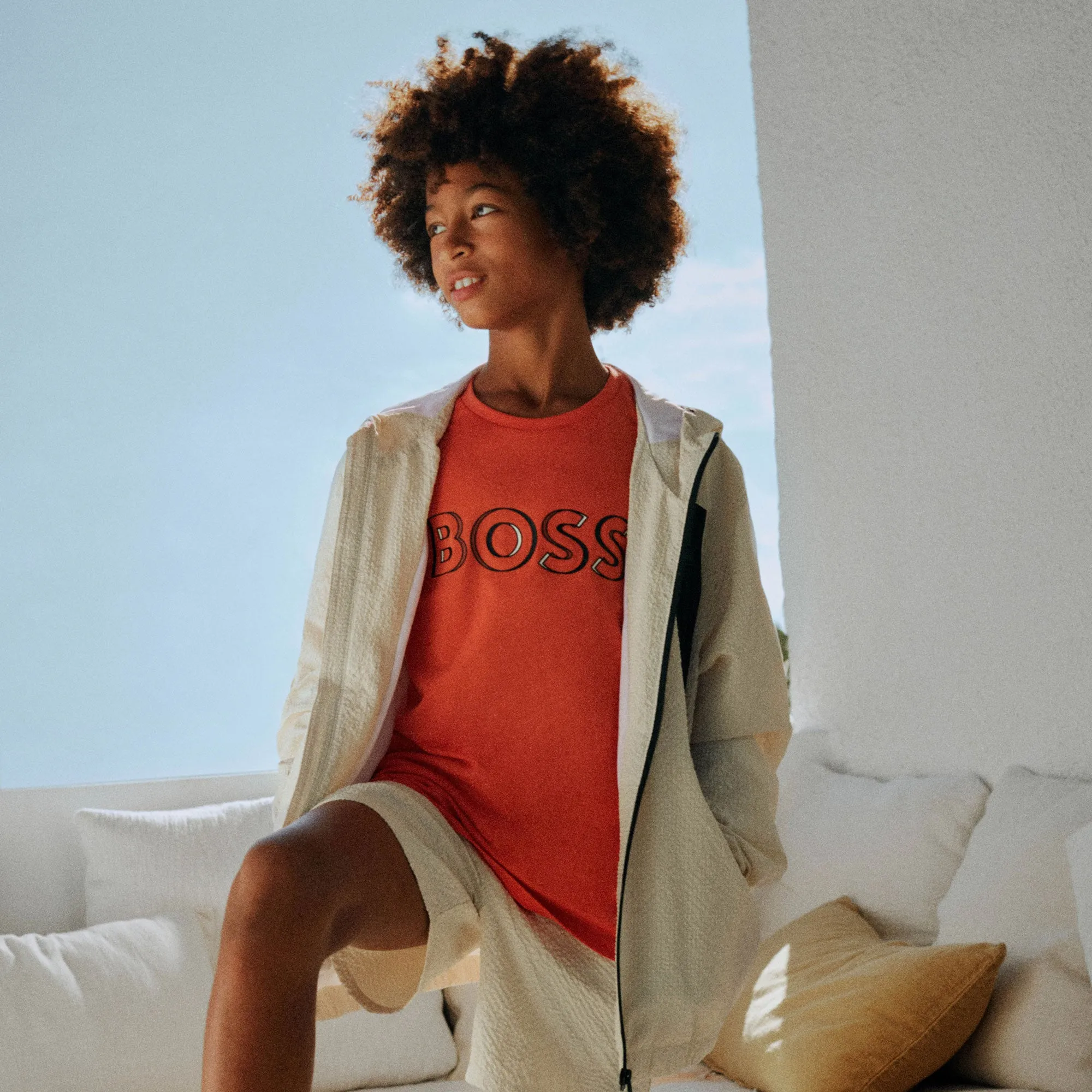Orange Duo Toned Outline T-Shirt