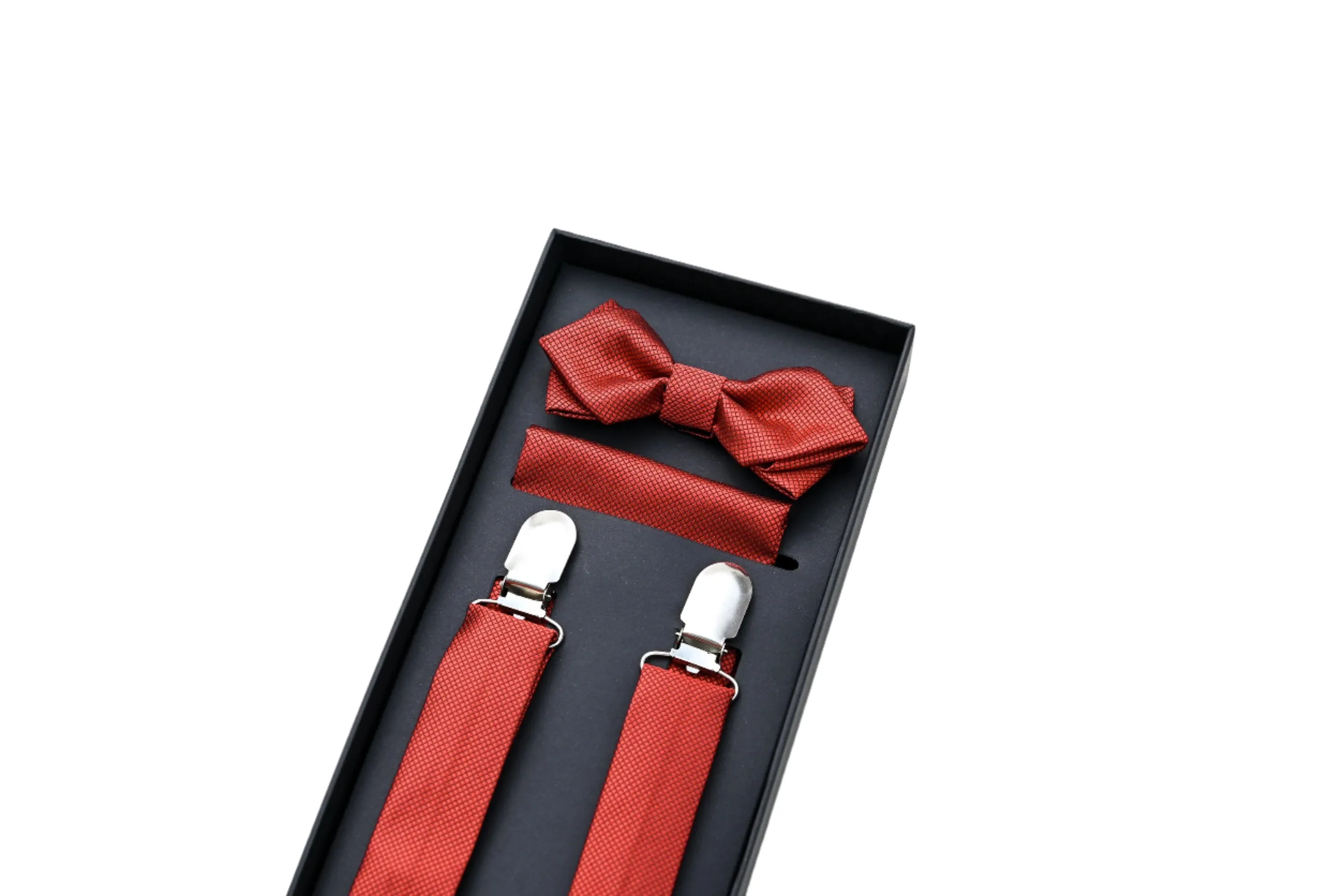 Orange Textured Suspenders Set