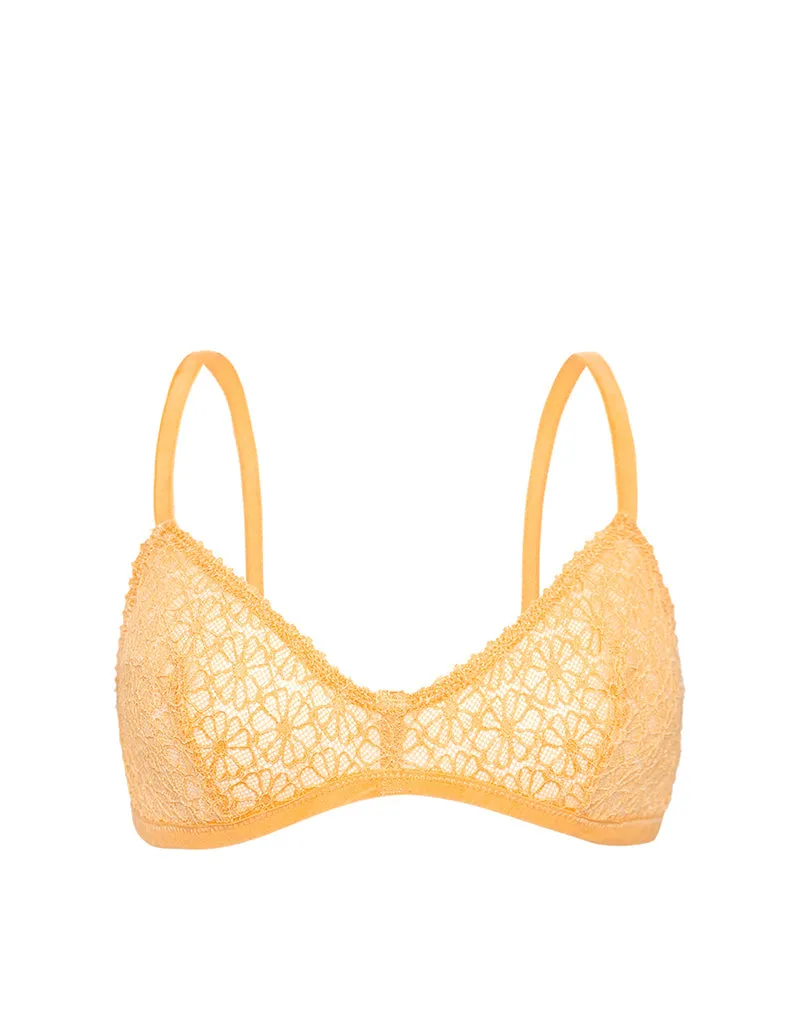 Panli Bra in Tonal Flower Lace Orange with Trim