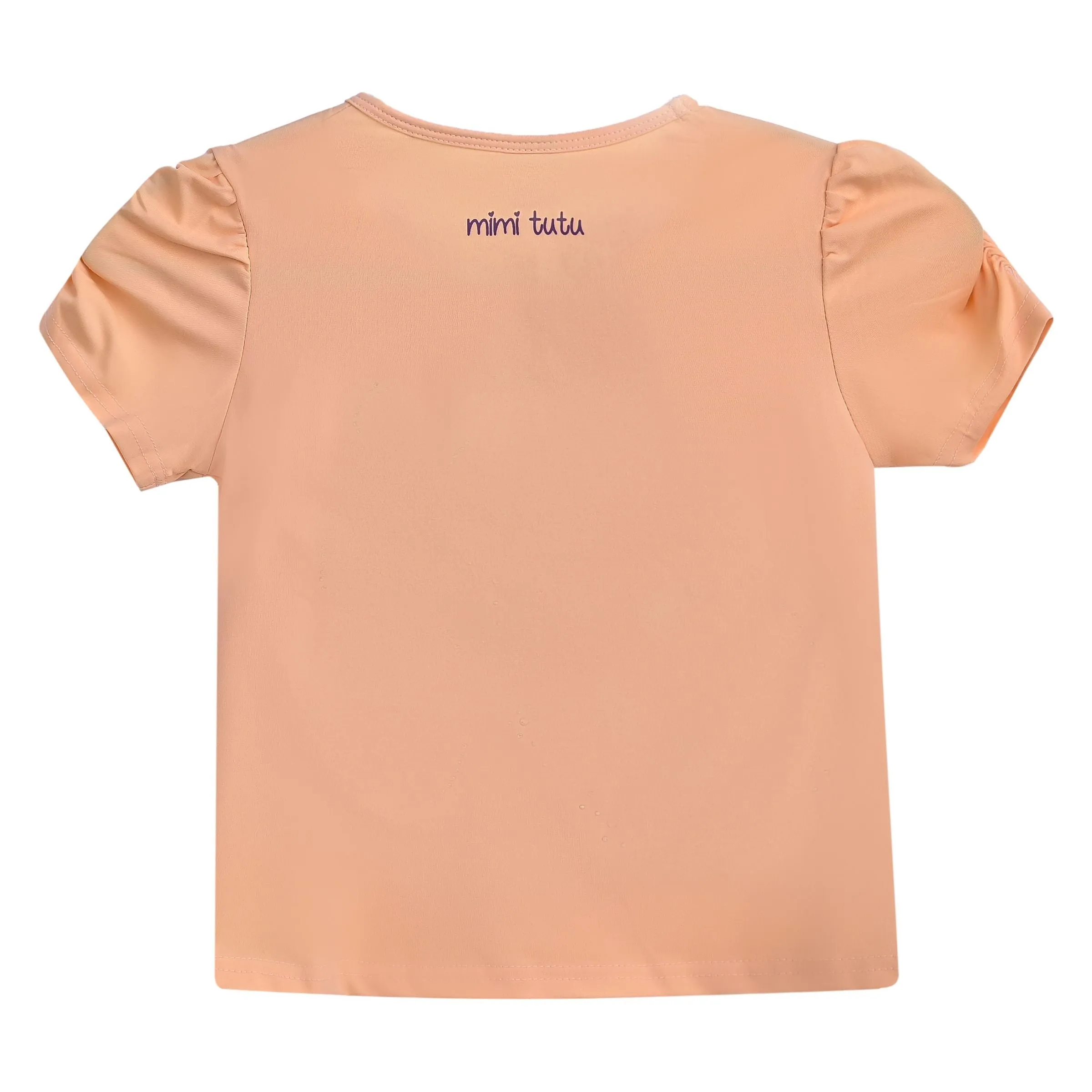 Peach Peacock Applique T-Shirt