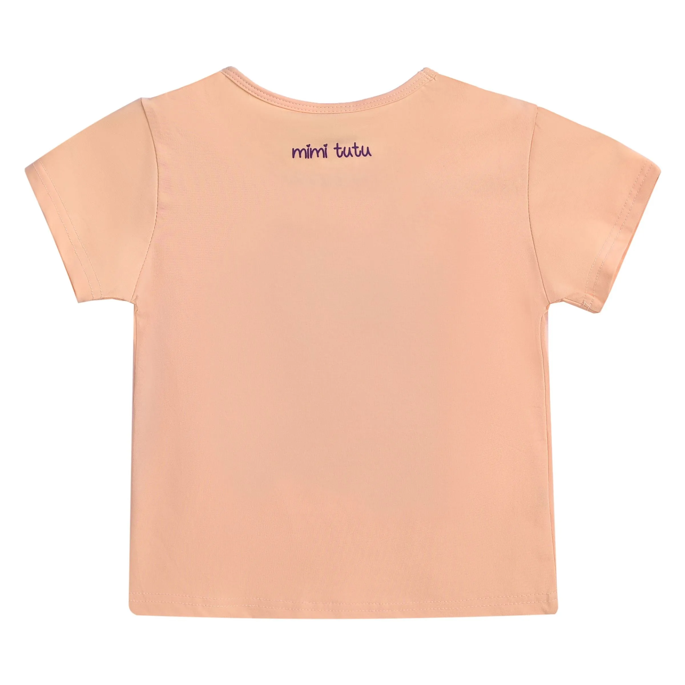Peach Swan Applique T-Shirt