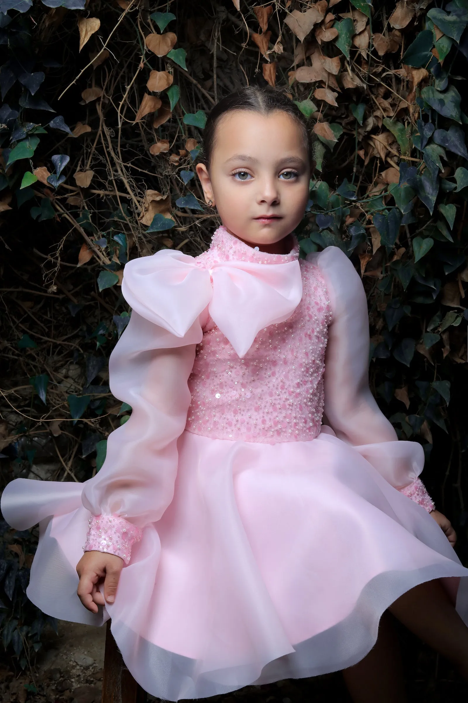 Pink Aaliyah Organza Bow Dress