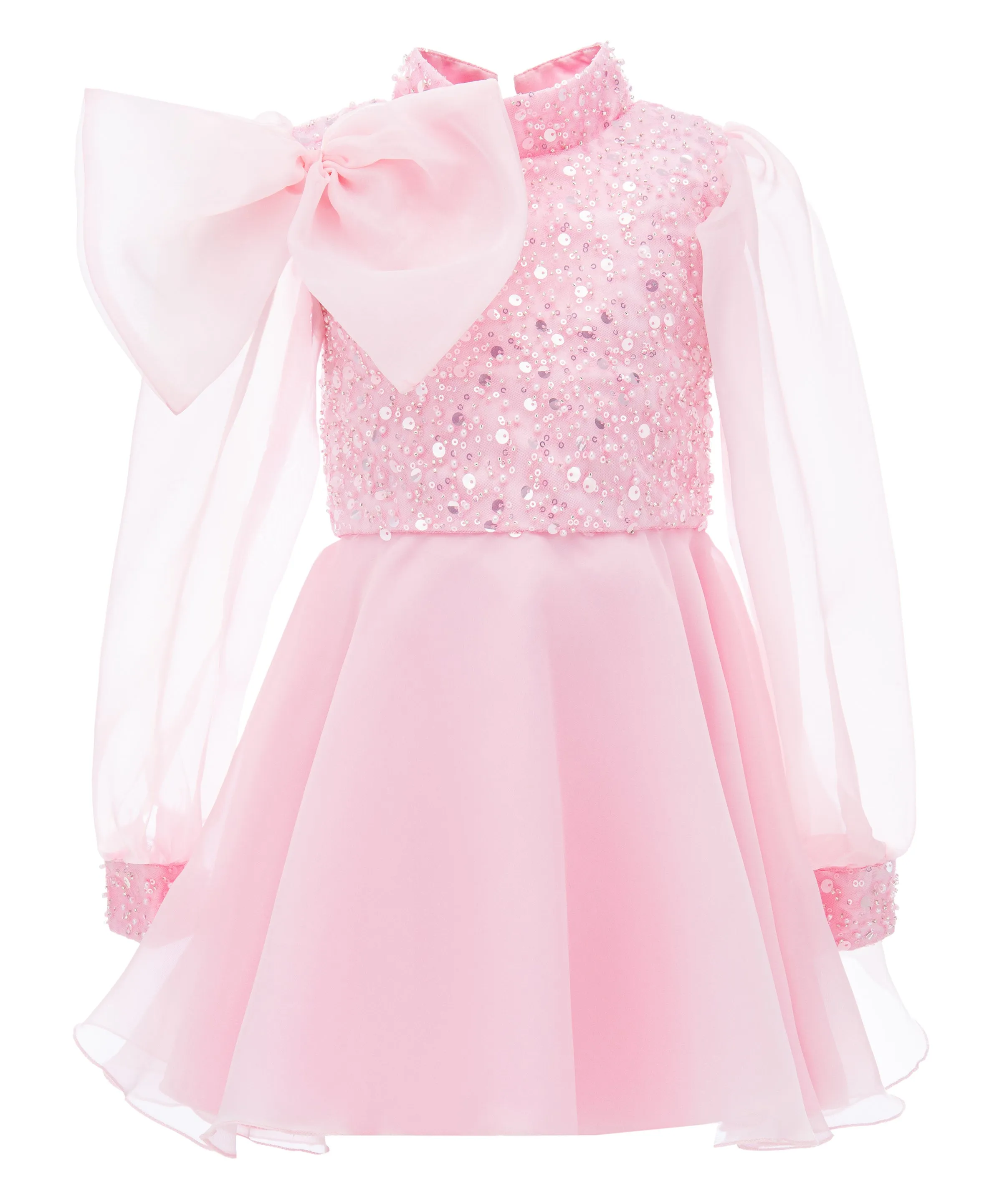 Pink Aaliyah Organza Bow Dress