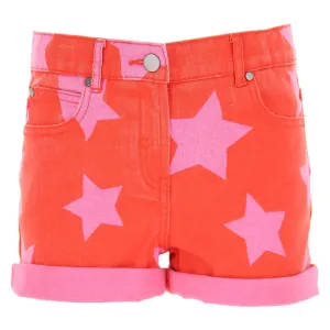 Pink & Red Star Denim Shorts