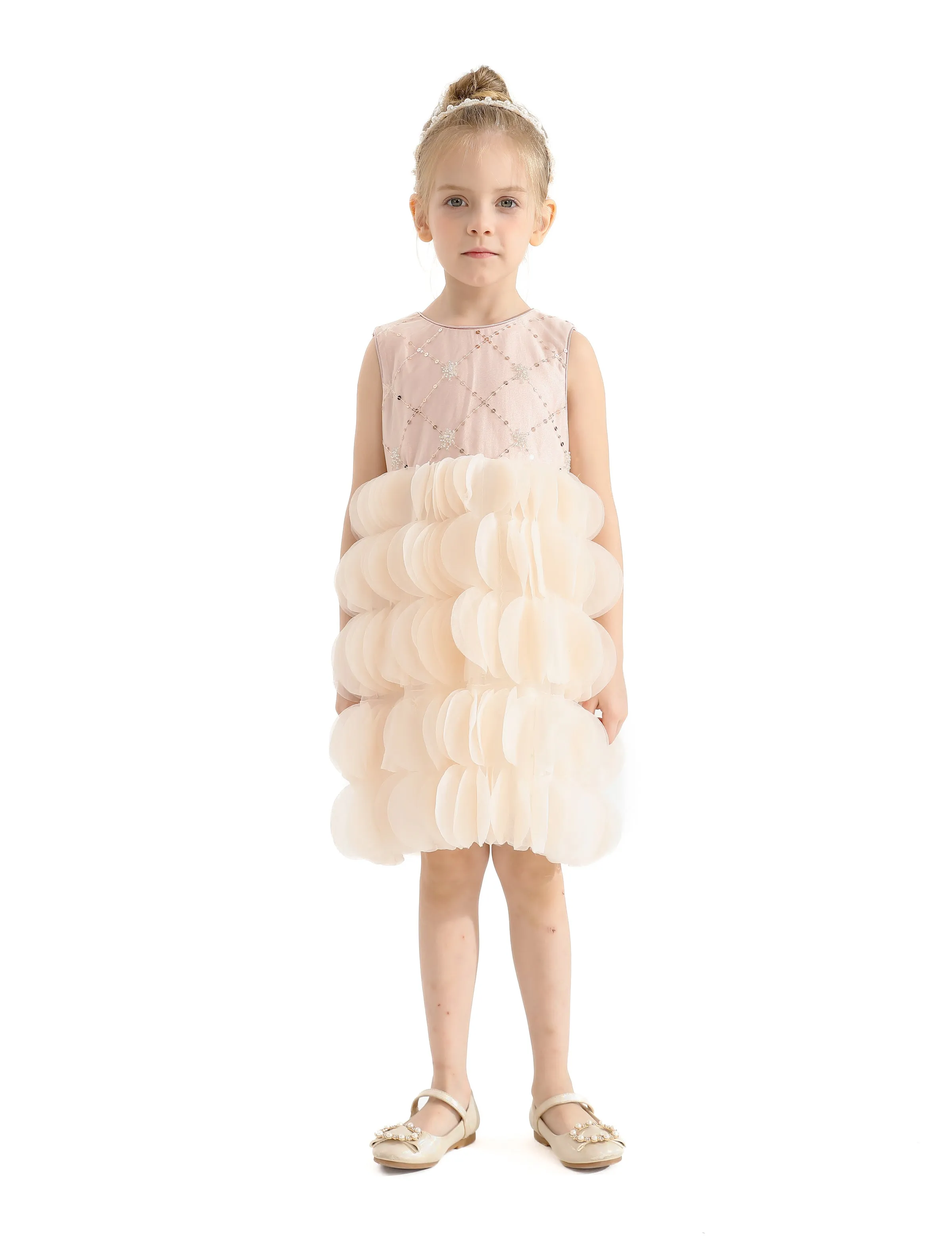 Pink Dionne Tiered Tulle Dress