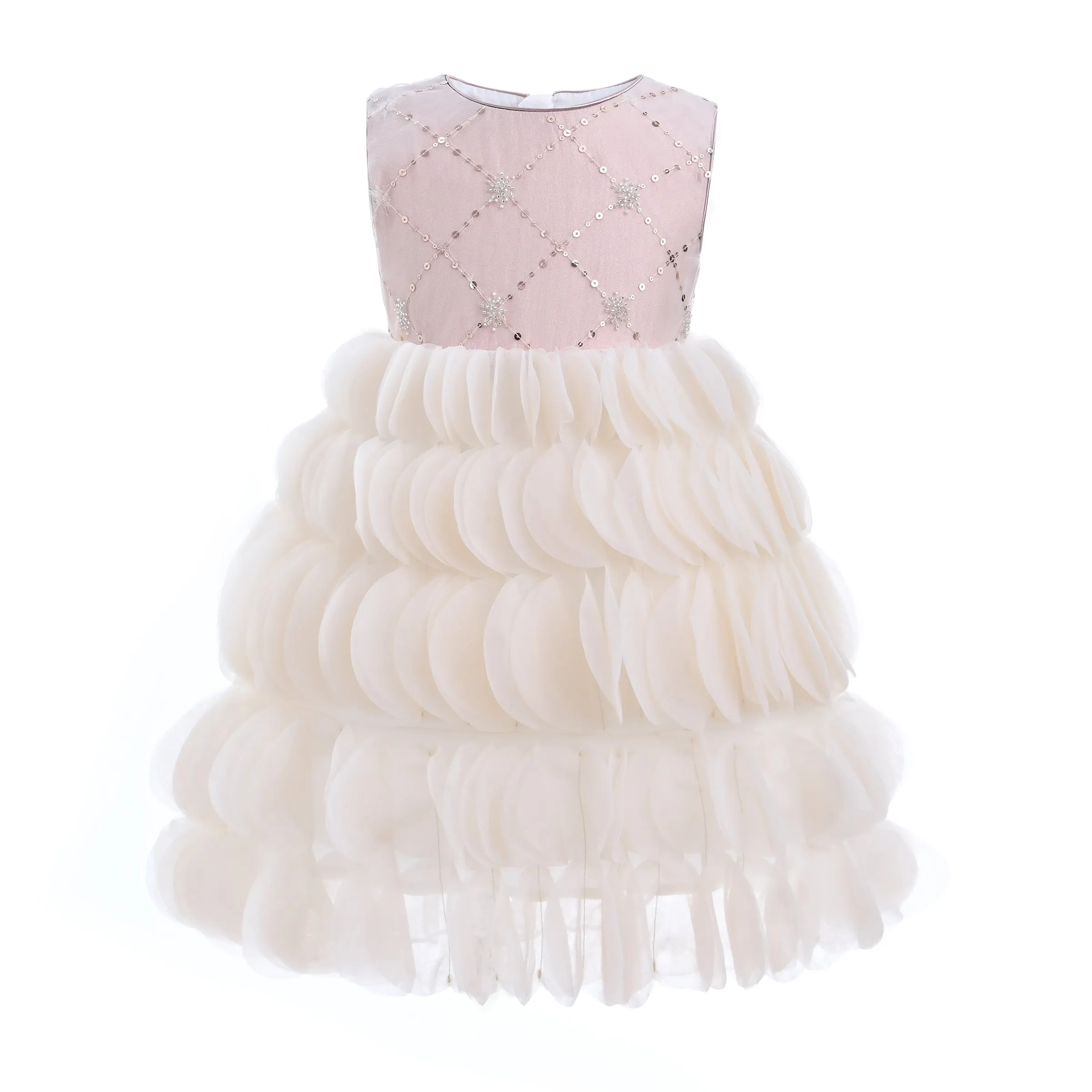 Pink Dionne Tiered Tulle Dress