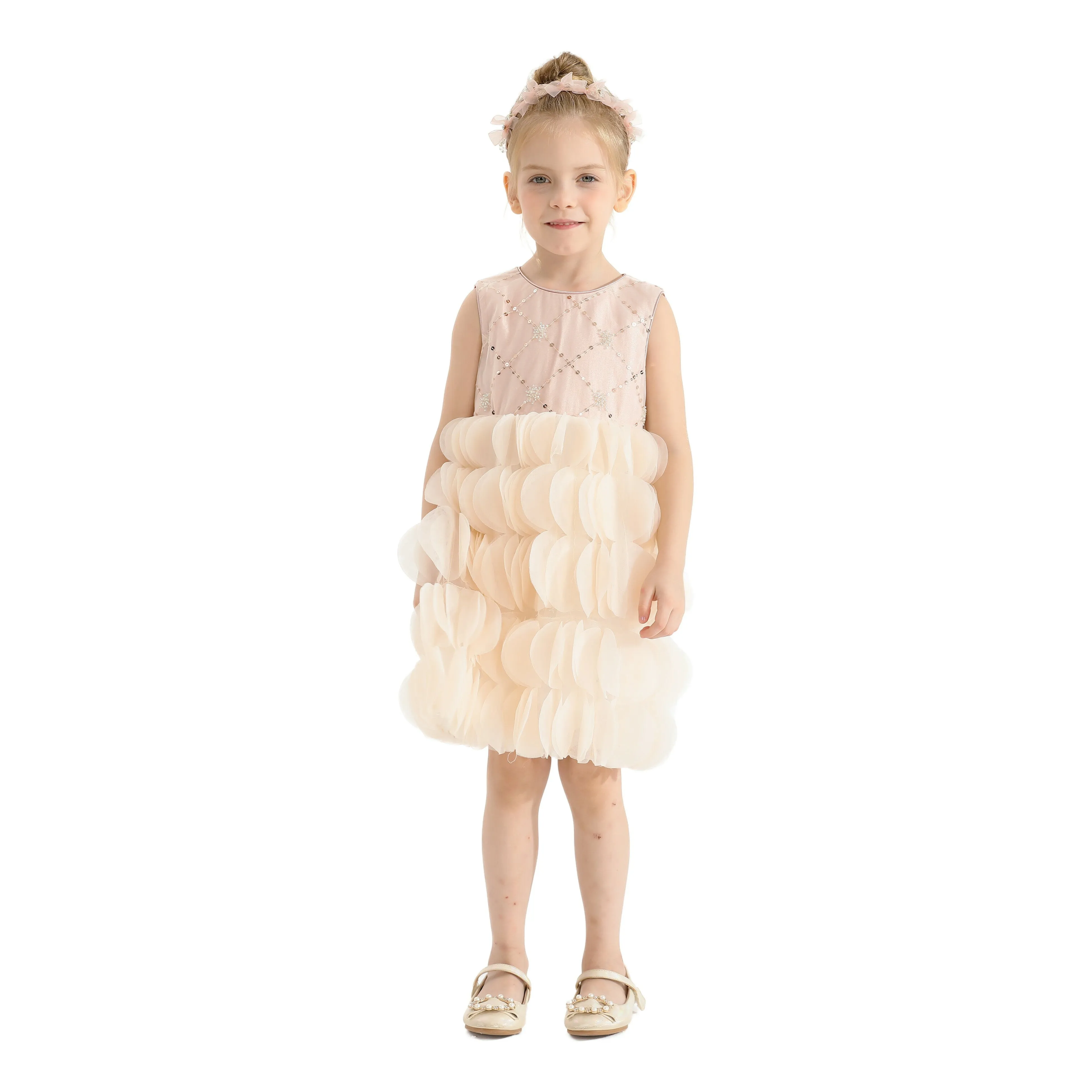 Pink Dionne Tiered Tulle Dress