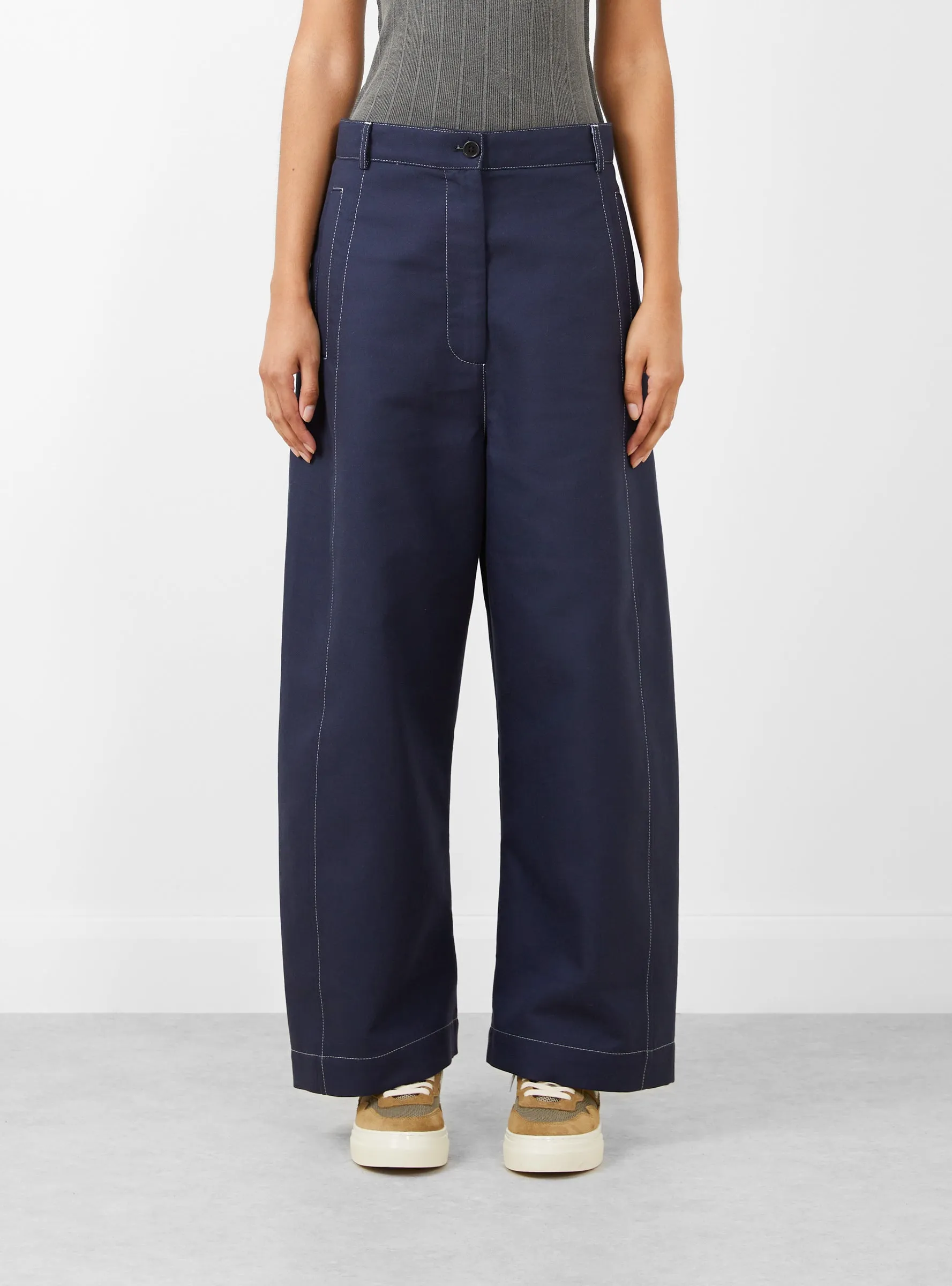 Post Pant Navy & Off White