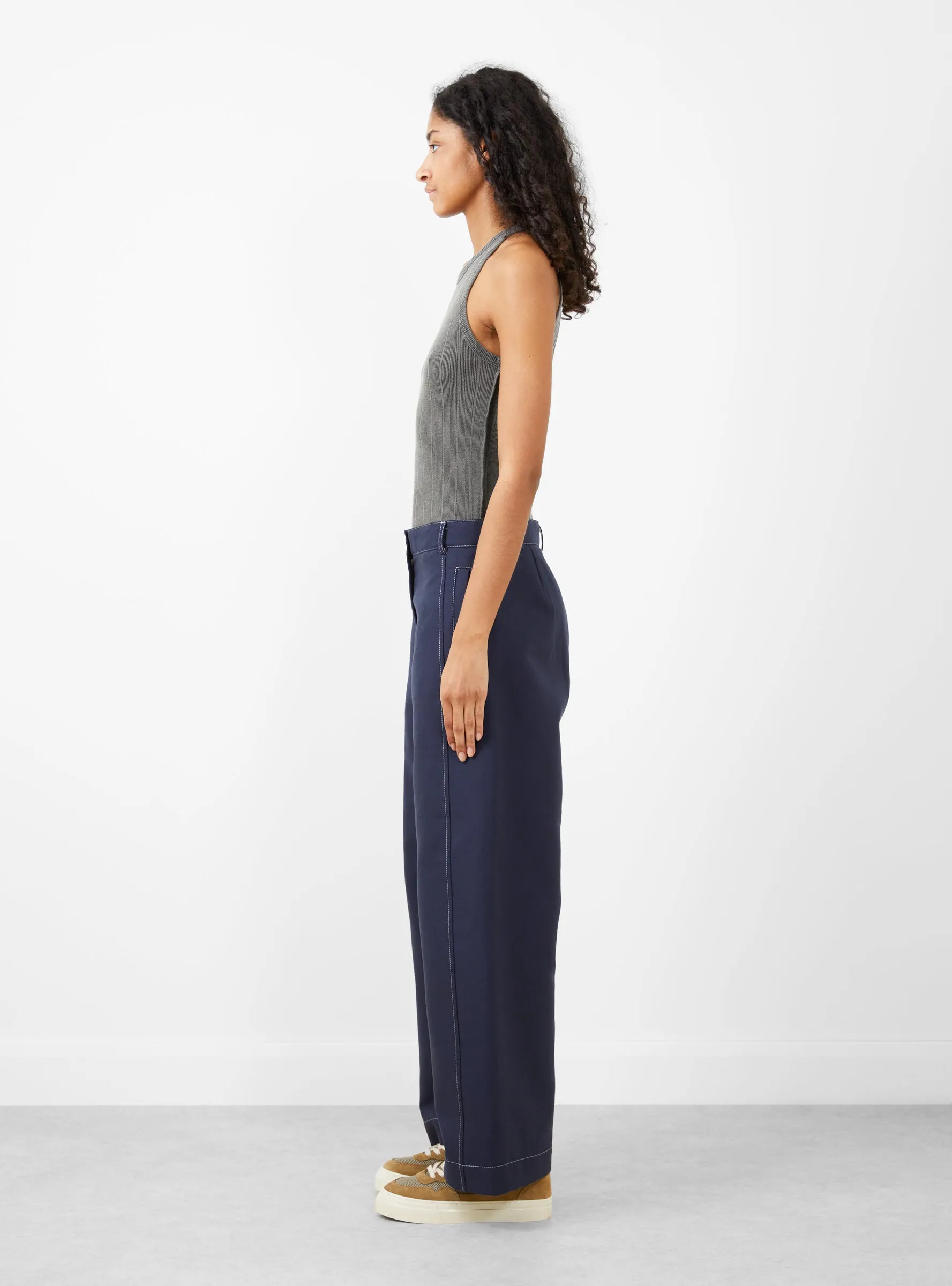 Post Pant Navy & Off White