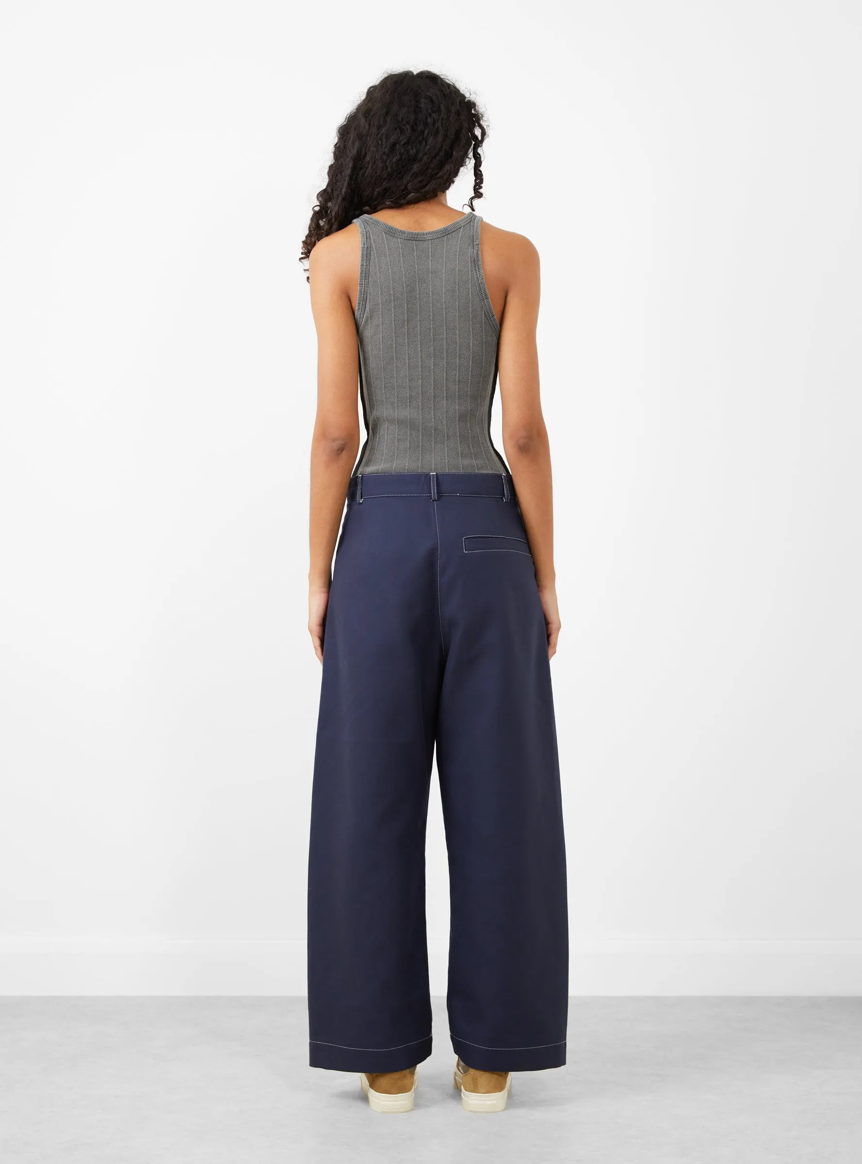 Post Pant Navy & Off White