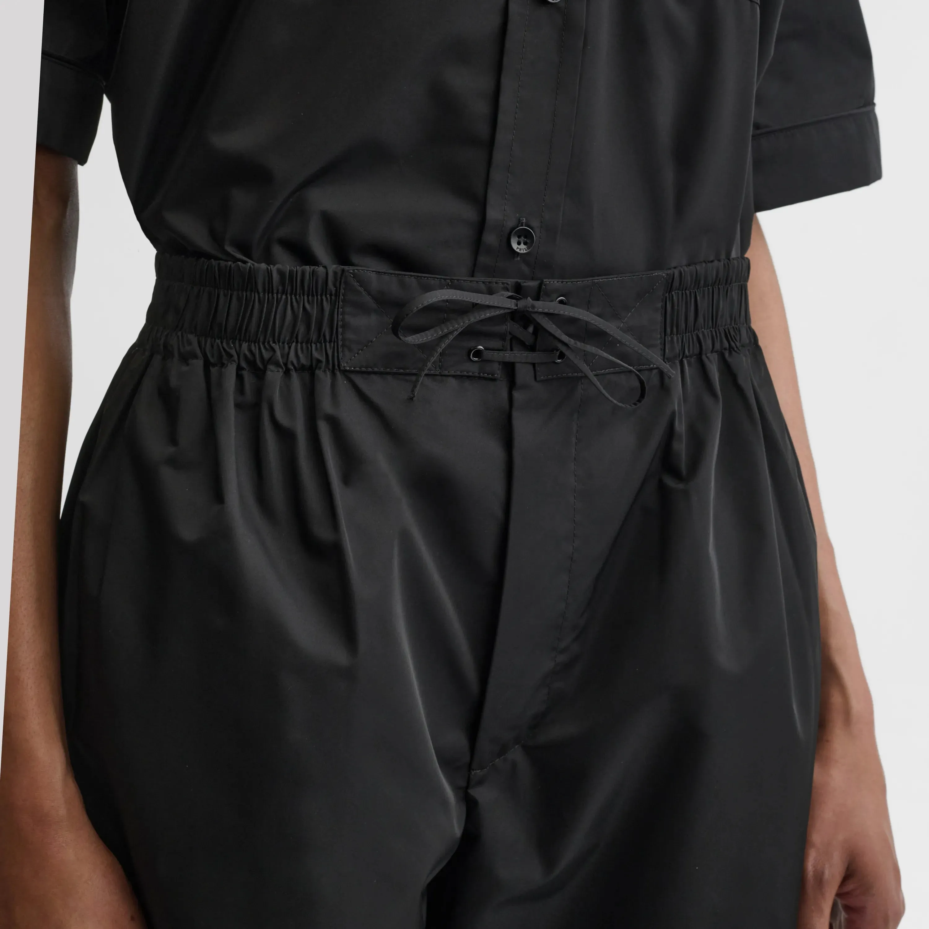 PYJAMA TROUSERS | black technical taffeta