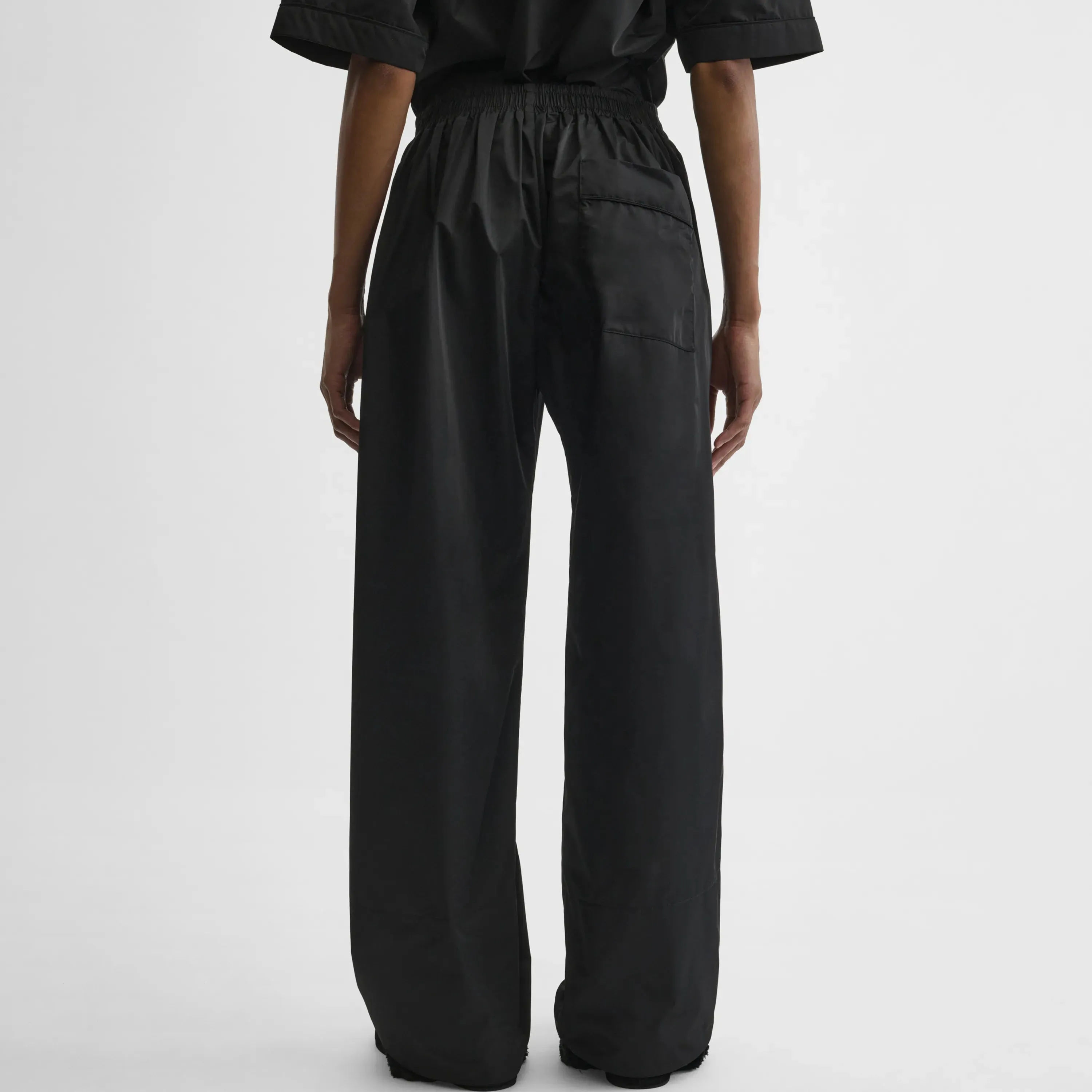 PYJAMA TROUSERS | black technical taffeta