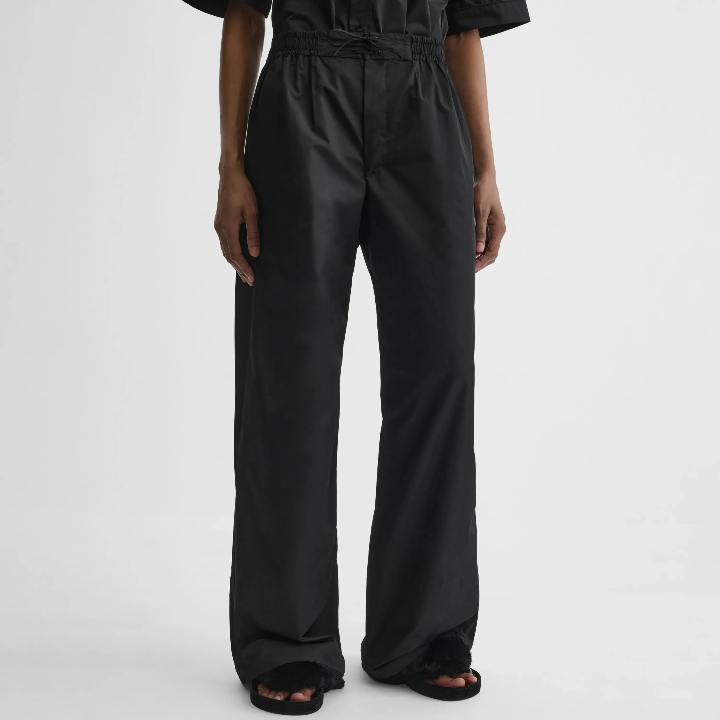 PYJAMA TROUSERS | black technical taffeta
