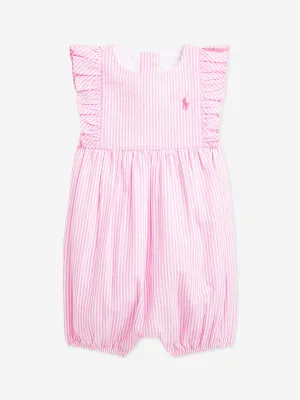 Ralph Lauren Baby Girls Striped Romper in Pink